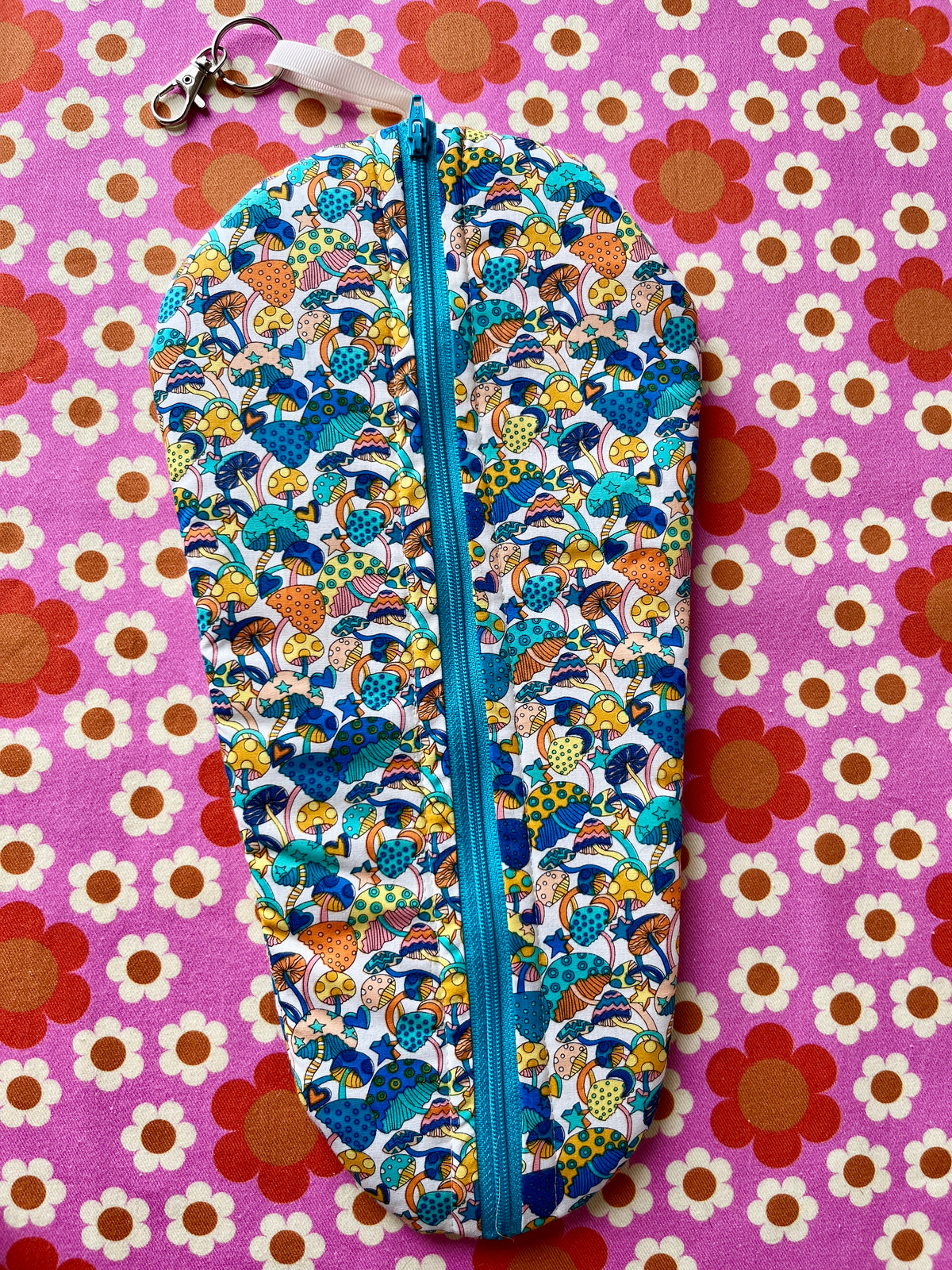 Mushroom print fabric Blythe Doll Carry Case Neo-Blythe size