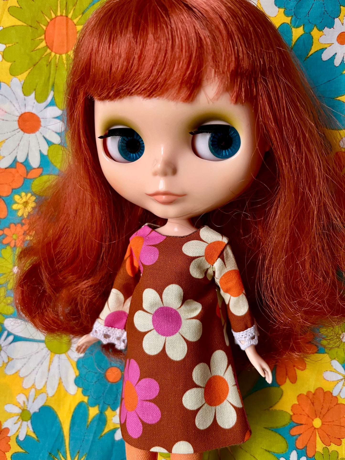 Alice Apple Mod Shift dress with sleeves OOAK