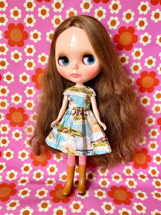 St Ives Summer Cap Sleeve Dress for Blythe Doll