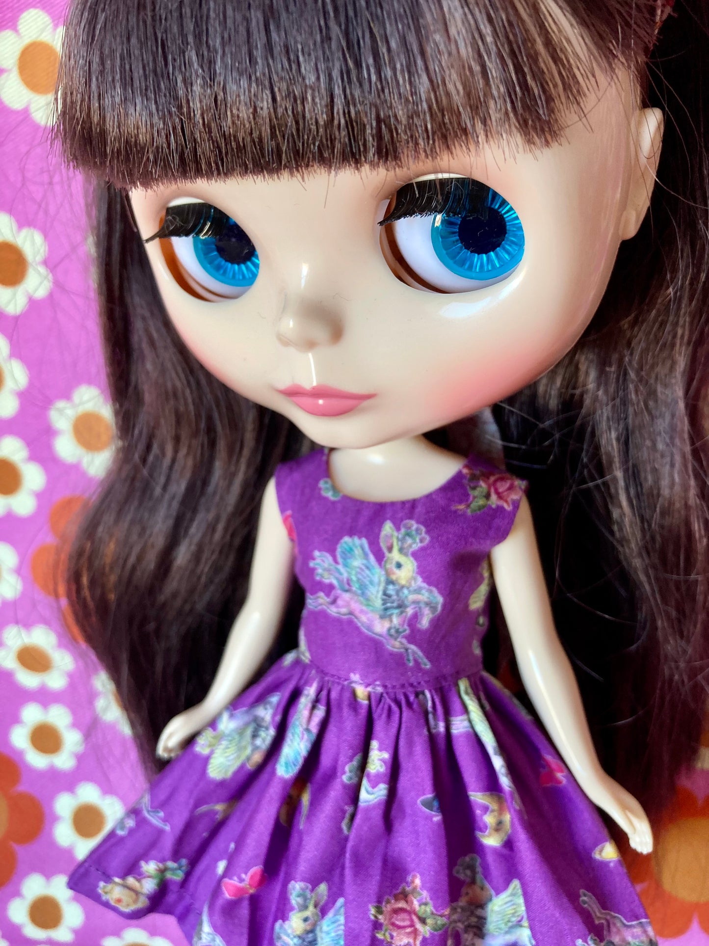 Joli Fleur Purple Flying Bunny Dress for Blythe Doll
