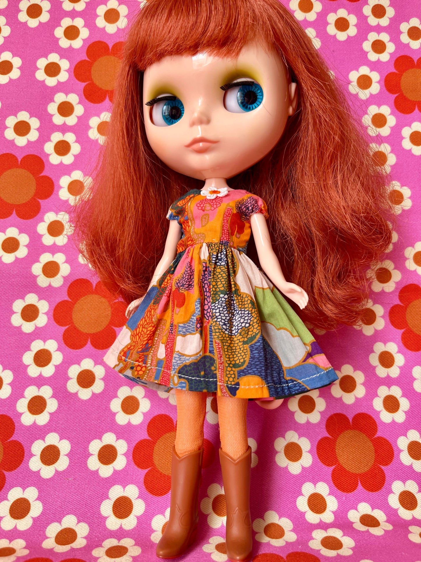 Liberty Landscape Summer Cap Sleeve Dress for Blythe Doll