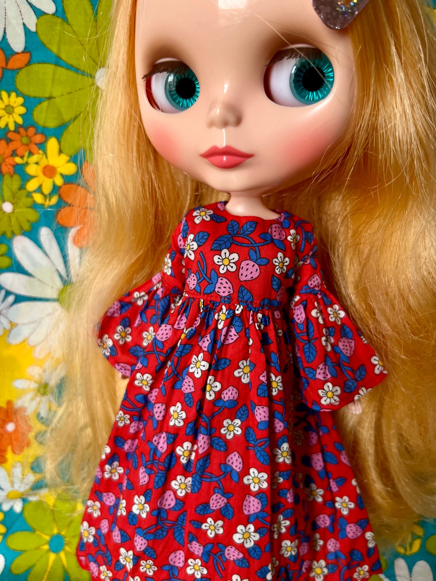 Liberty Red Strawberry Fields Beatles Psychedelic Dress