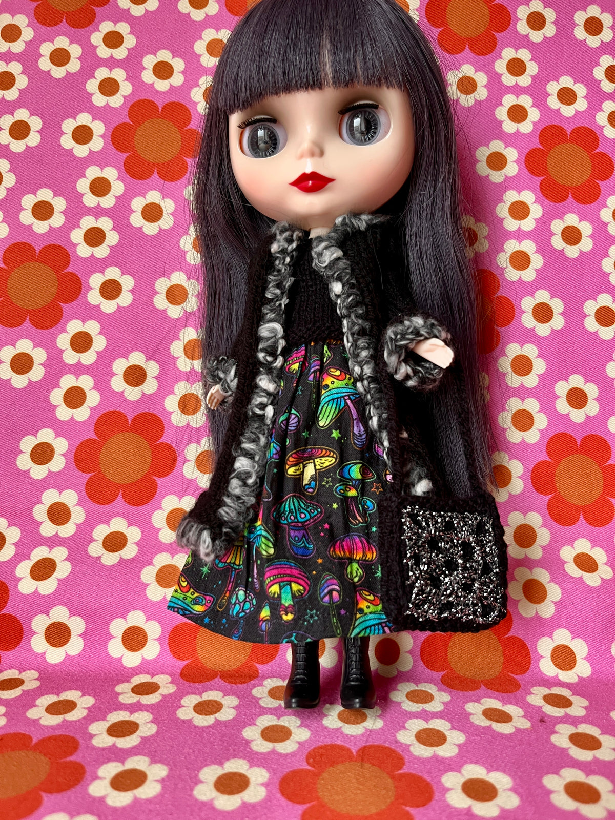 Halloween Edition 4 Piece Set: Coat, Skirt, Sweater, Bag (Boucle Trim)