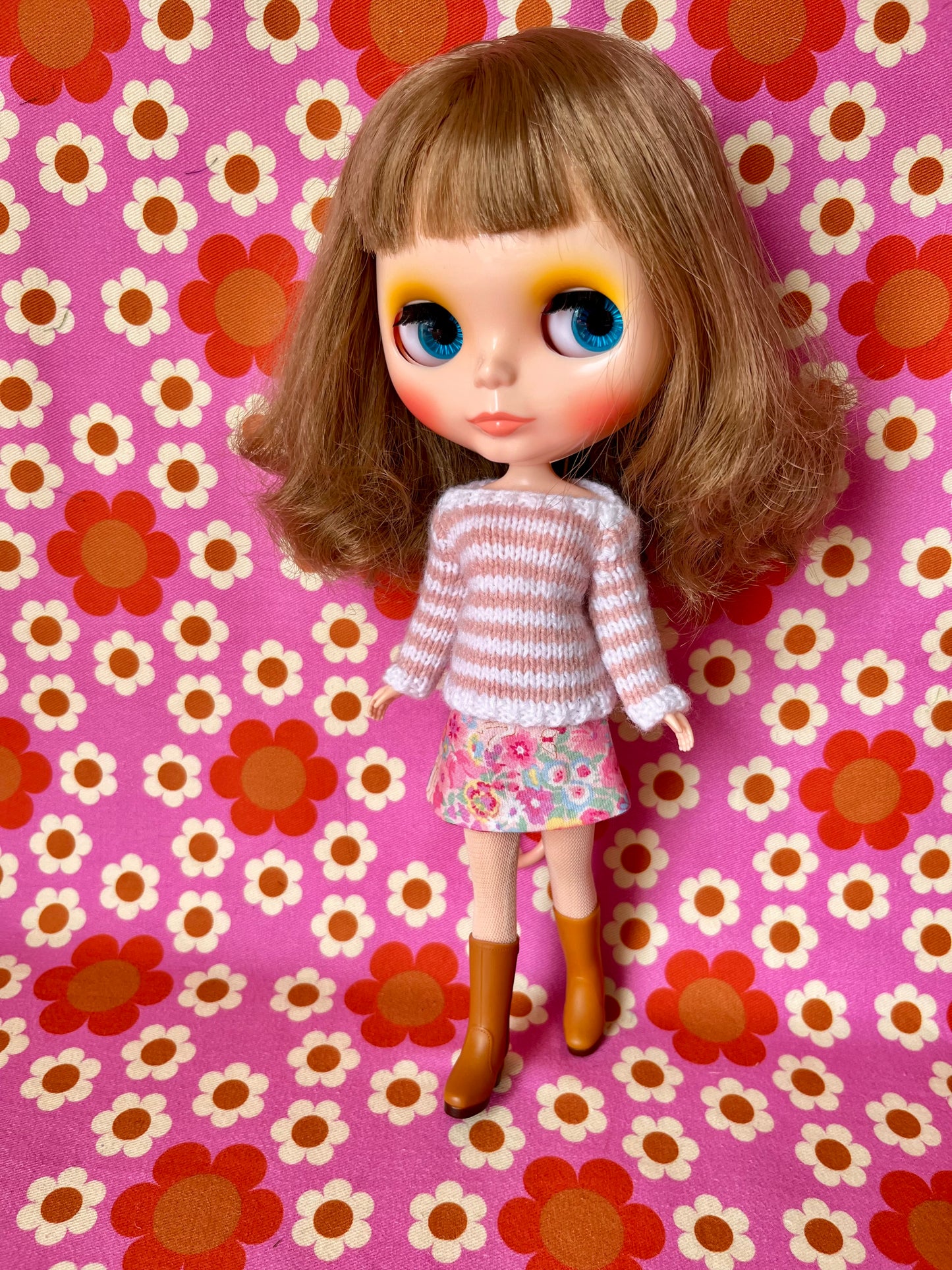 Breton Sweater & Skirt for Blythe Doll