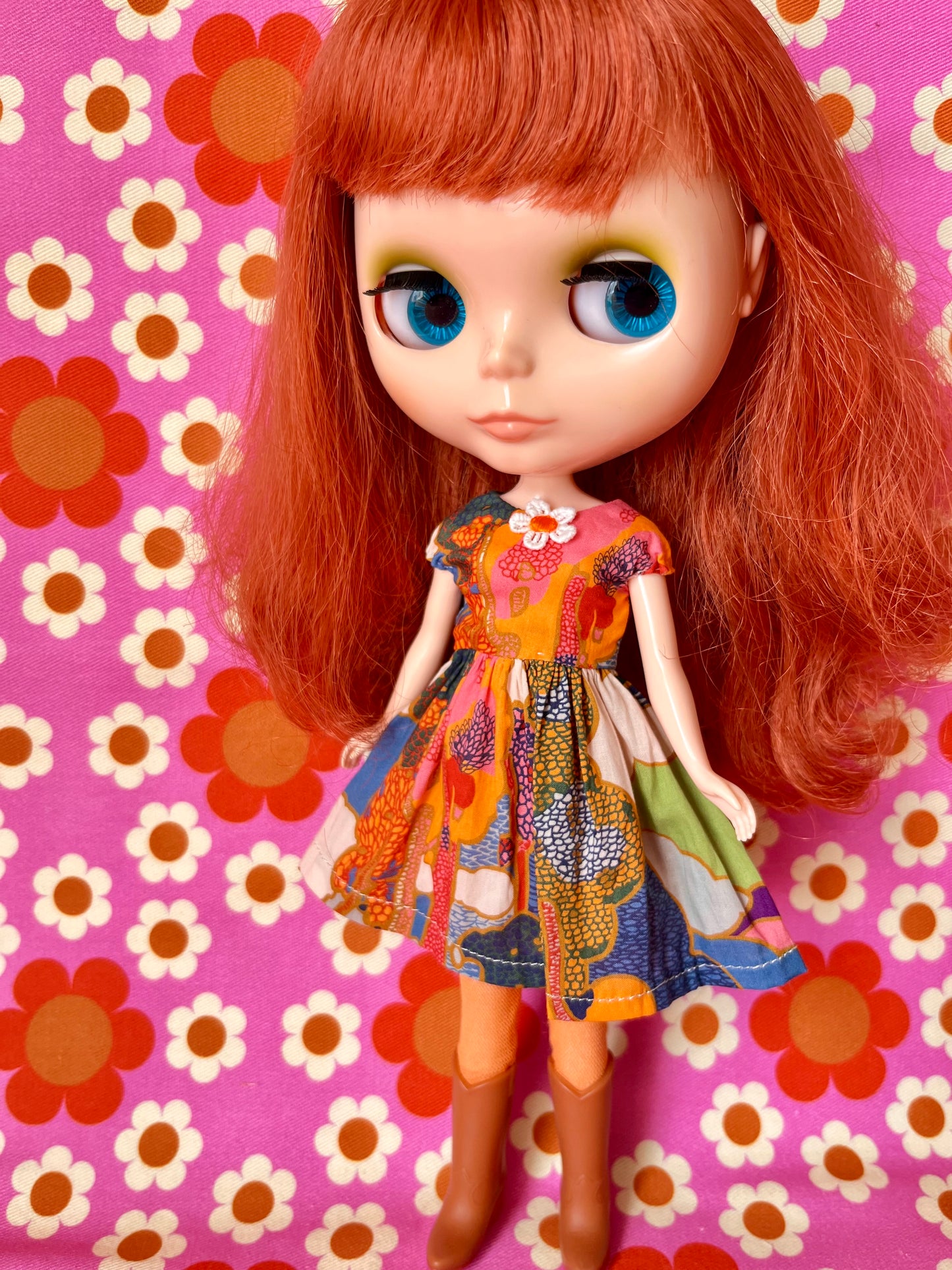 Liberty Landscape Summer Cap Sleeve Dress for Blythe Doll