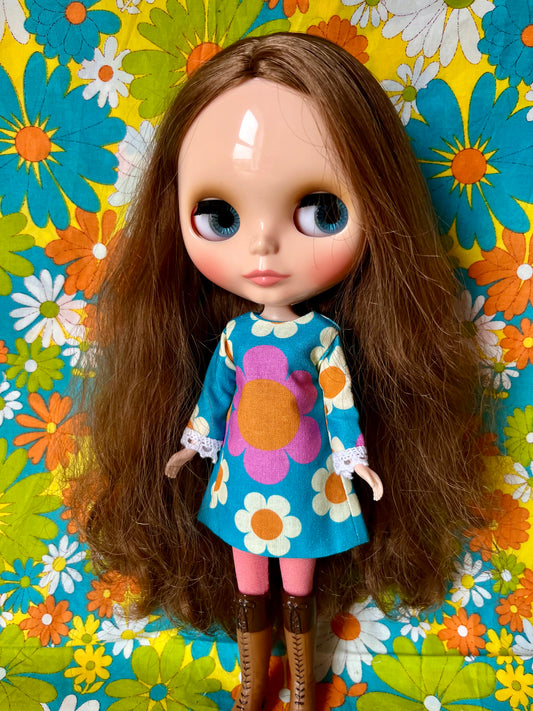 Alice Apple Mod Shift dress with sleeves OOAK