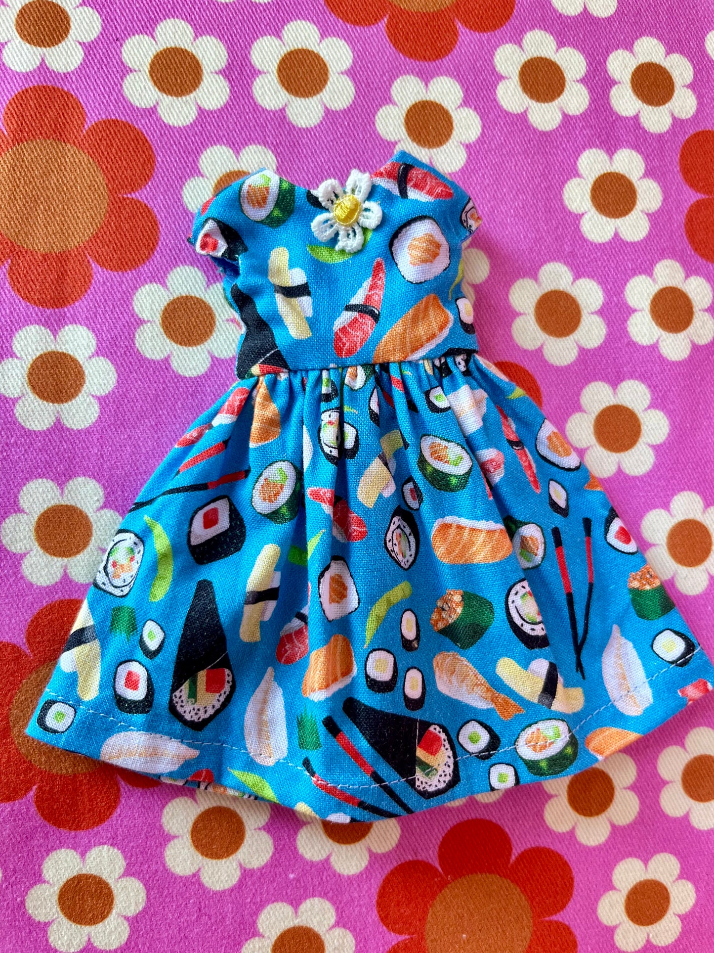 Sushi Summer Cap Sleeve Dress for Blythe Doll