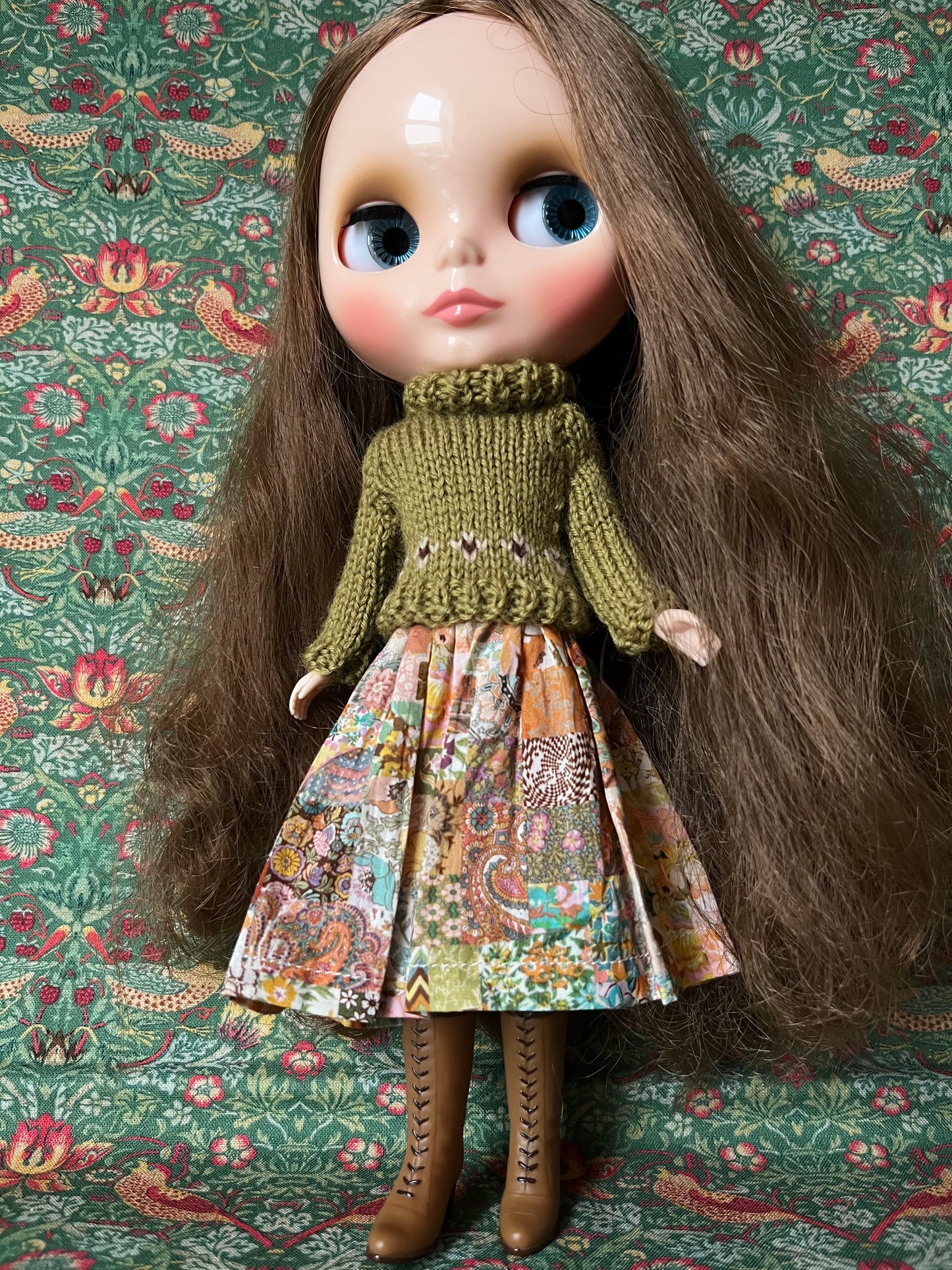 Liberty Dress & Daisy Sweater Set for Blythe Doll