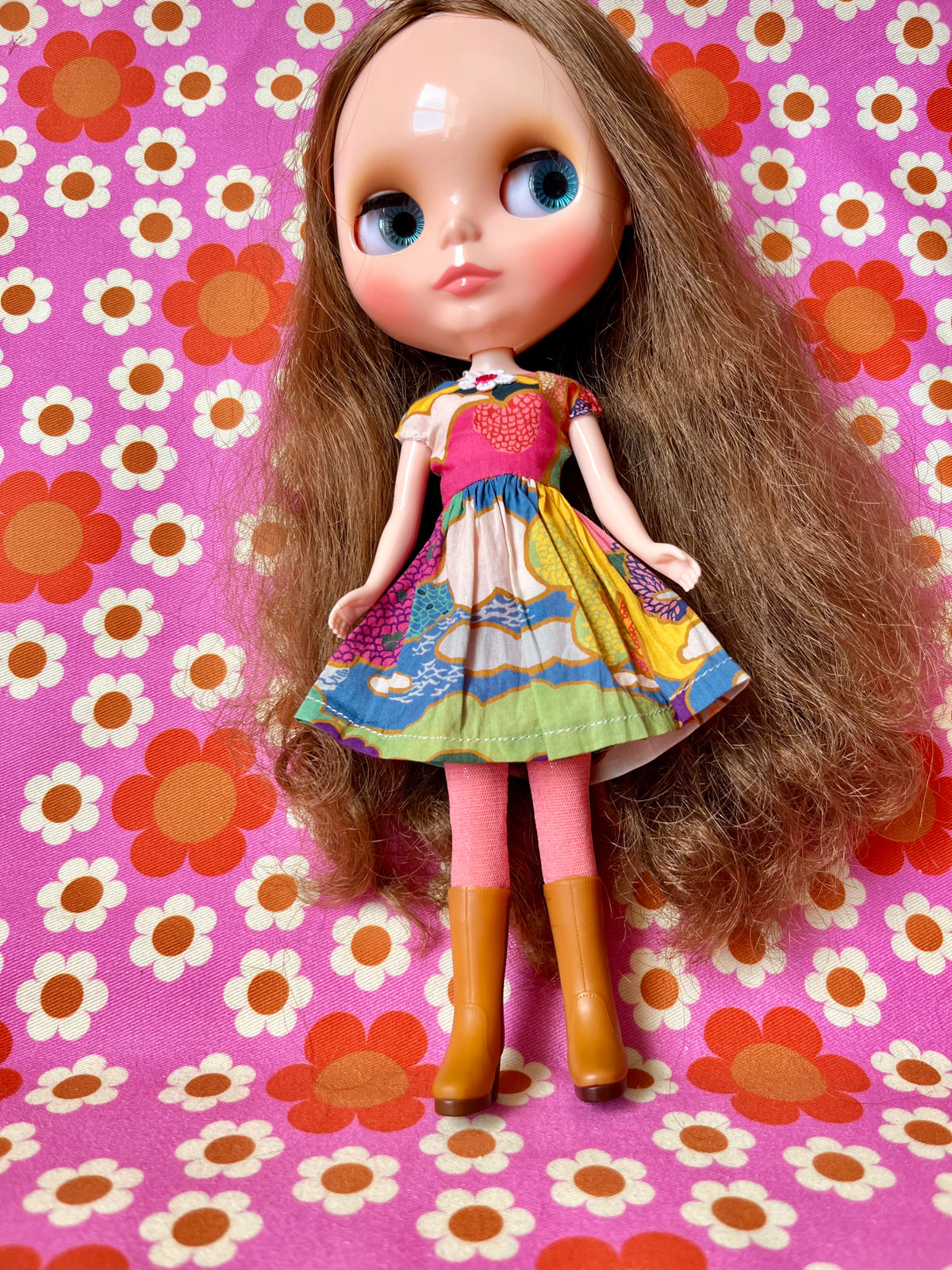 Liberty Landscape Summer Cap Sleeve Dress for Blythe Doll