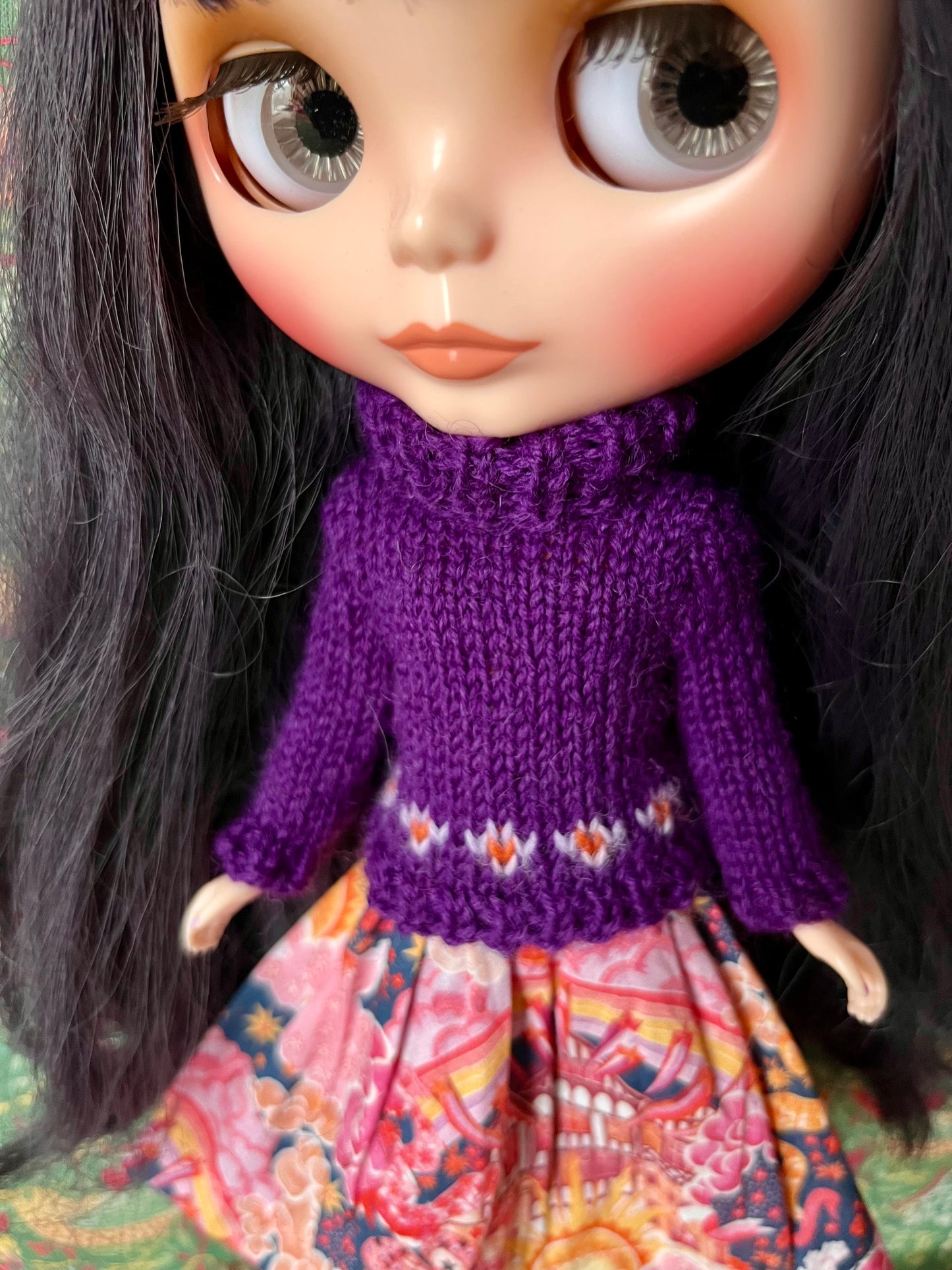 Liberty Dress & Daisy Sweater Set for Blythe Doll
