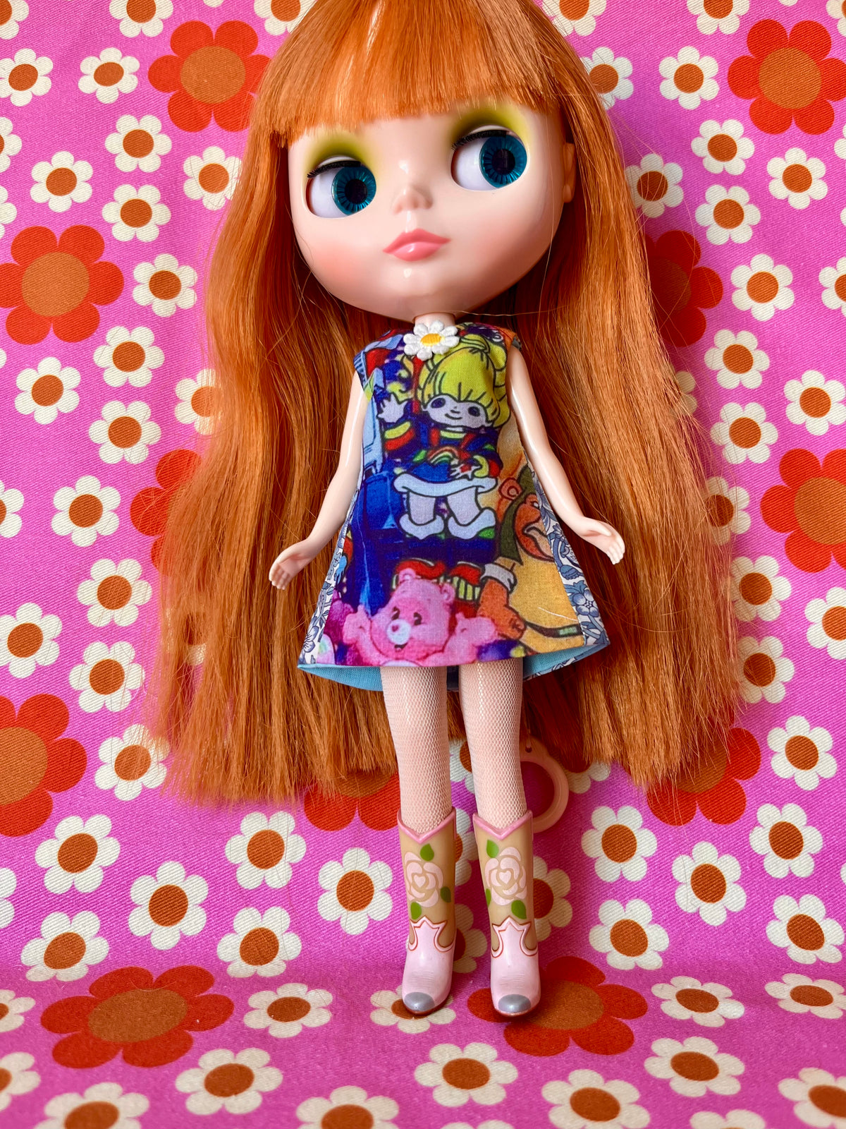 Rainbow Bright Print Mod Cilla Shift dress