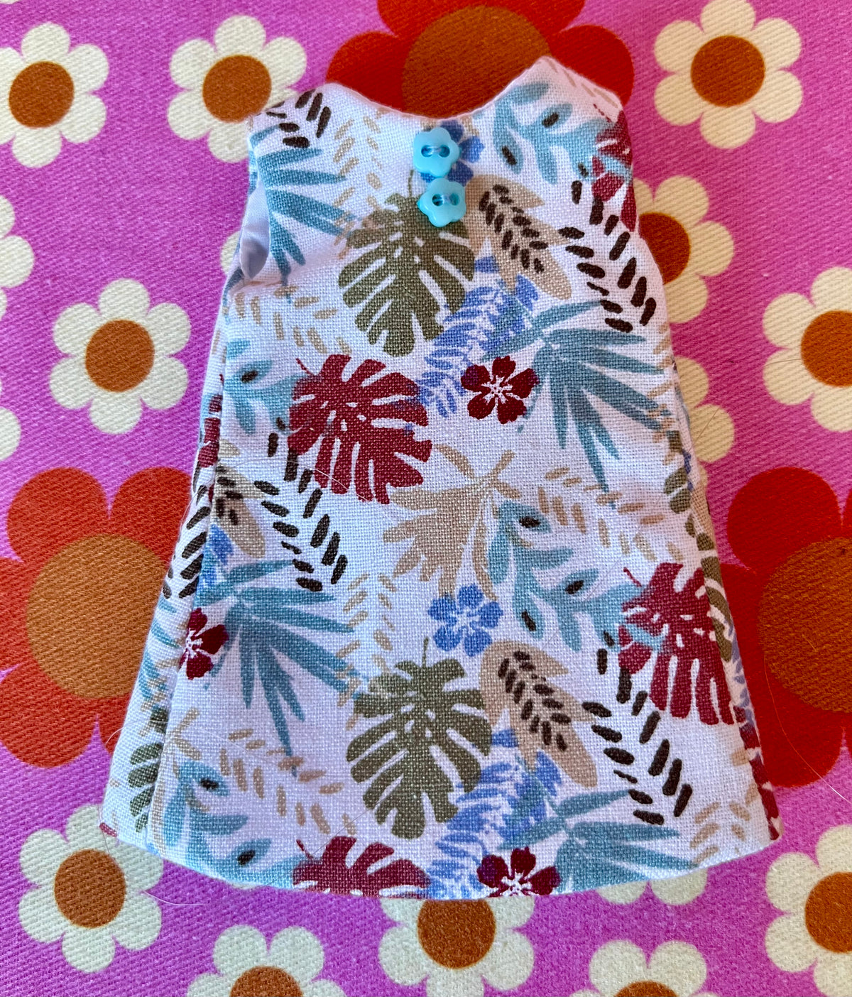 Palm Leaf Print Mod Cilla Shift dress