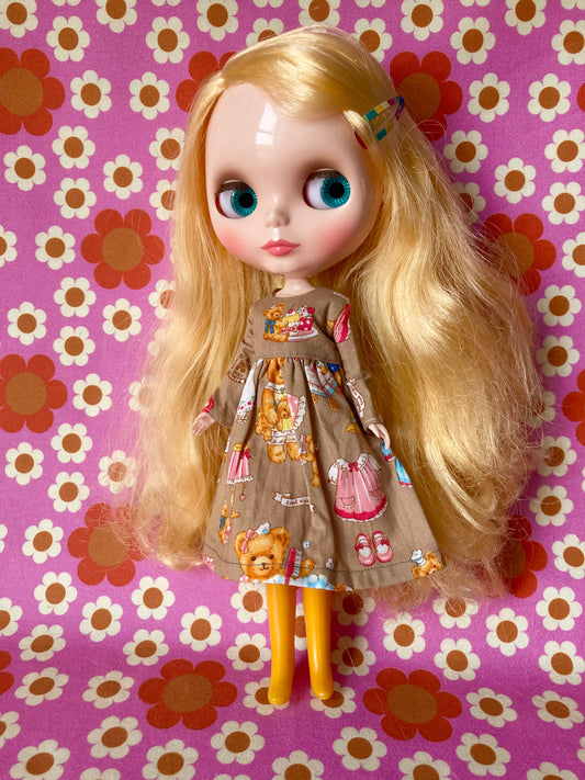 Brown Teddy Dress for Blythe Doll