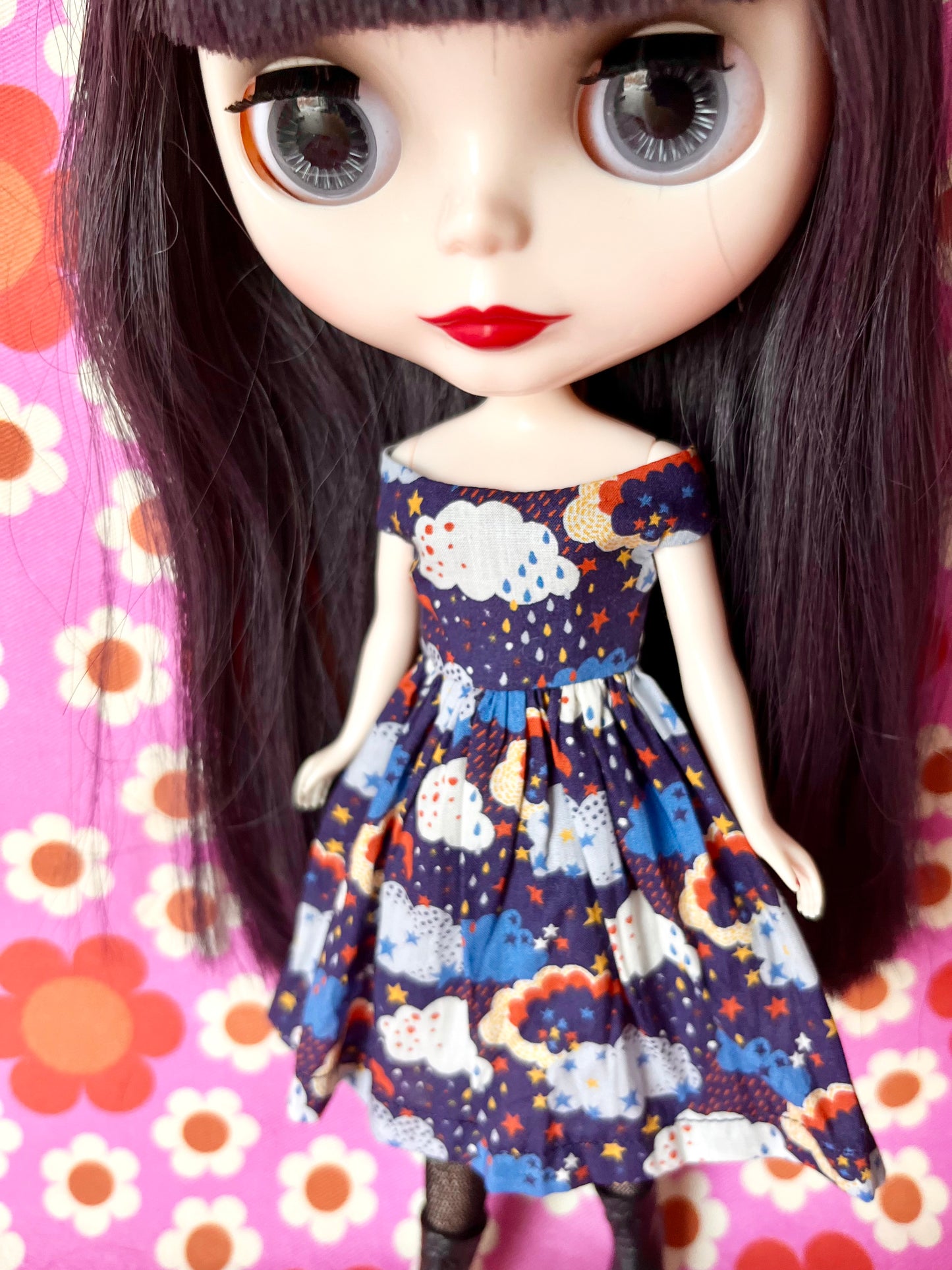 Liberty Off shoulder Sleeve Dress for Blythe Doll