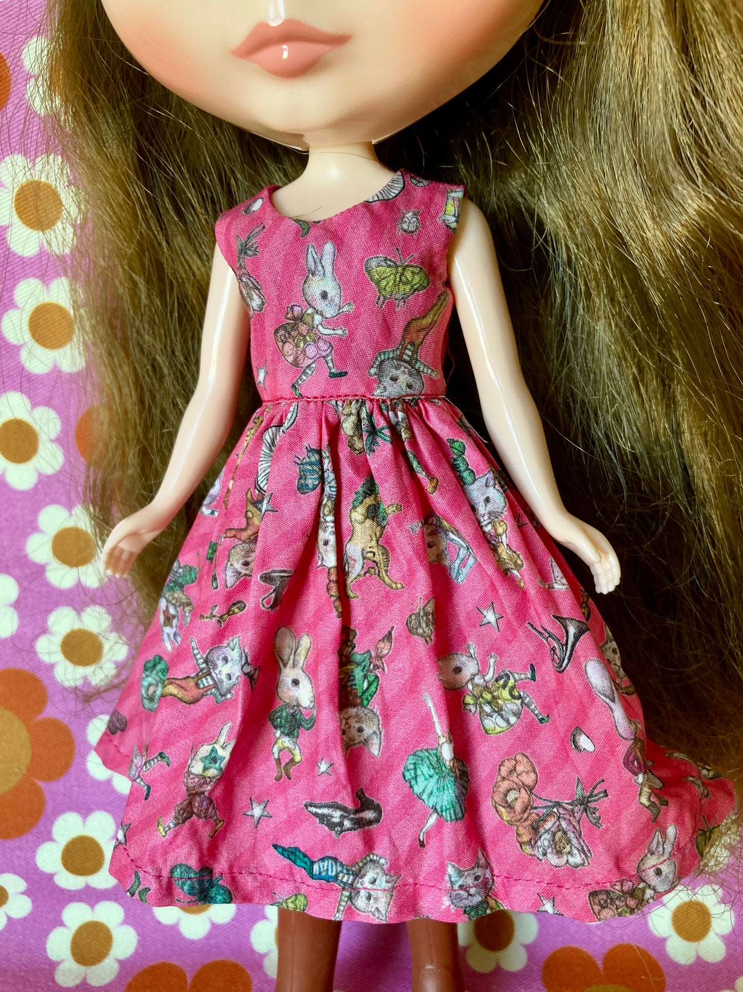 Joli Fleur Pink Bunny Dress for Blythe Doll