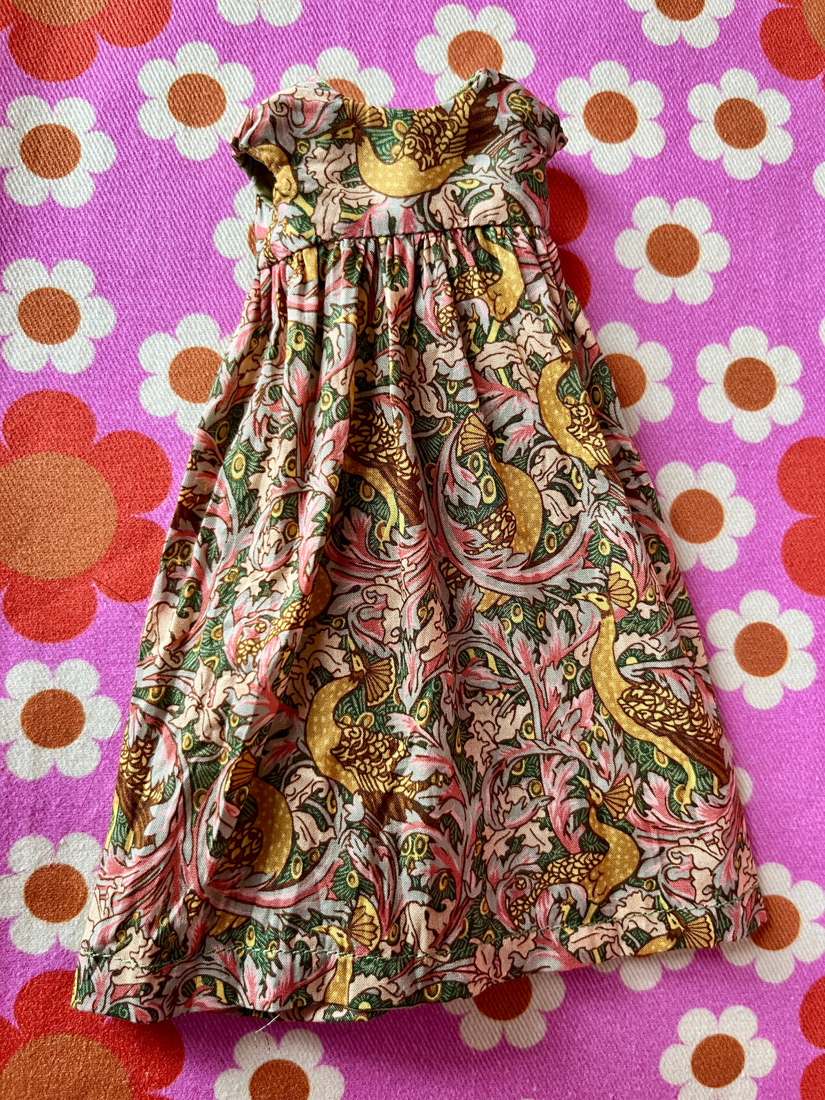 Goth Austen Liberty Regency Dress for Blythe Doll Mustard Peacock