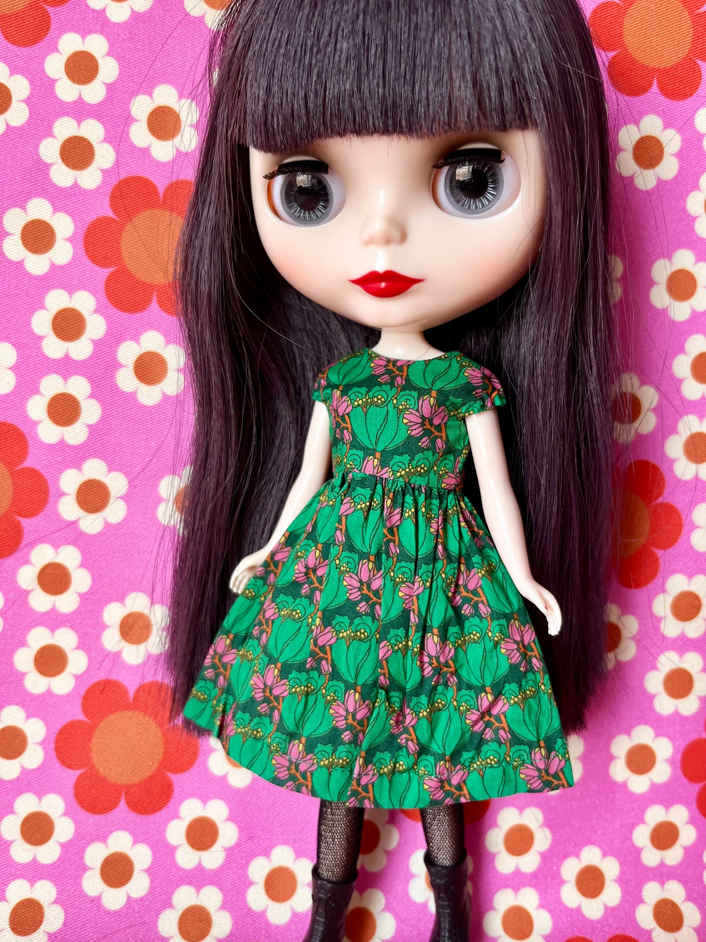 Liberty Cap Sleeve Dress for Blythe Doll