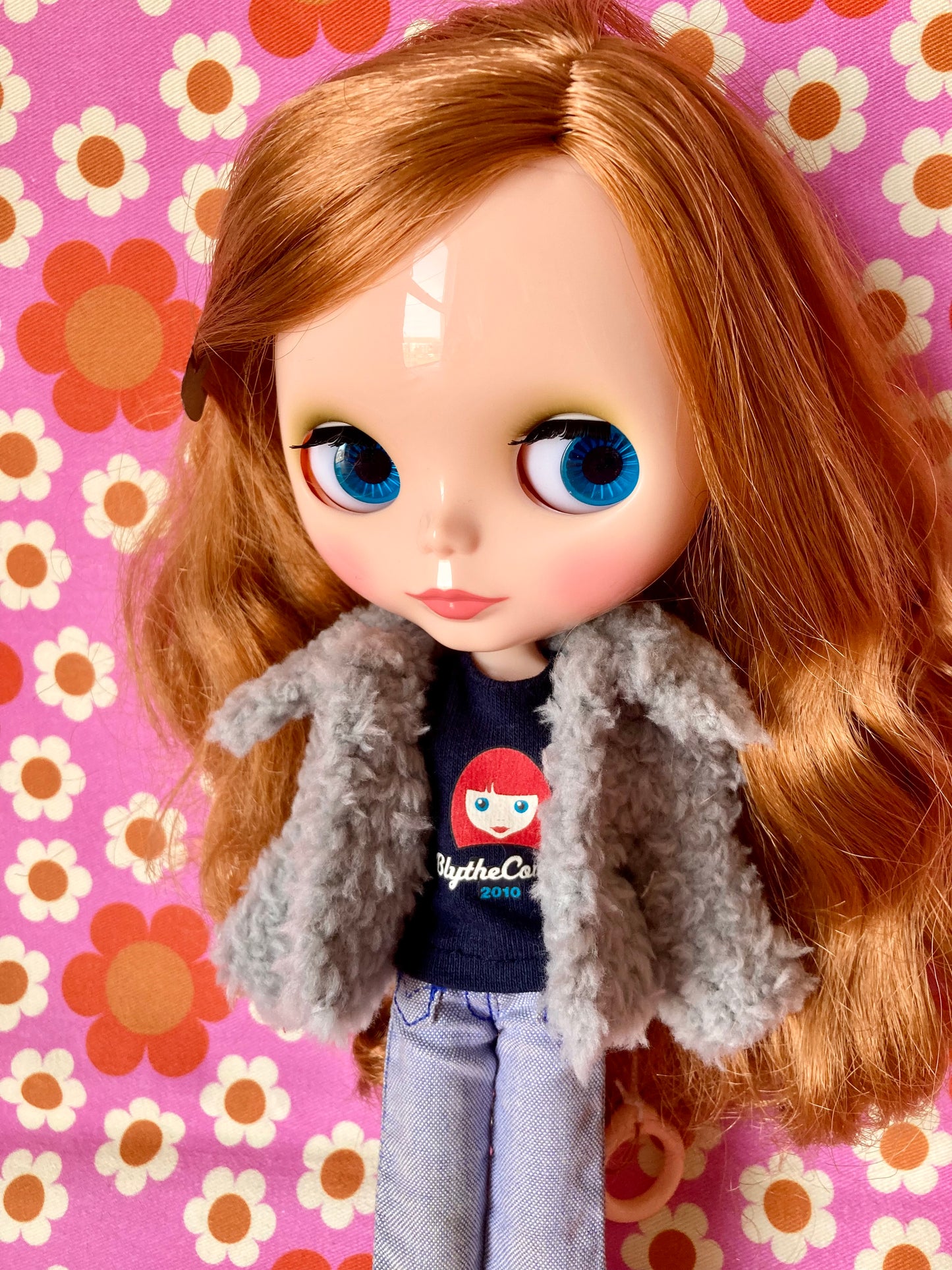 Knitted Furry Coat for Blythe Doll