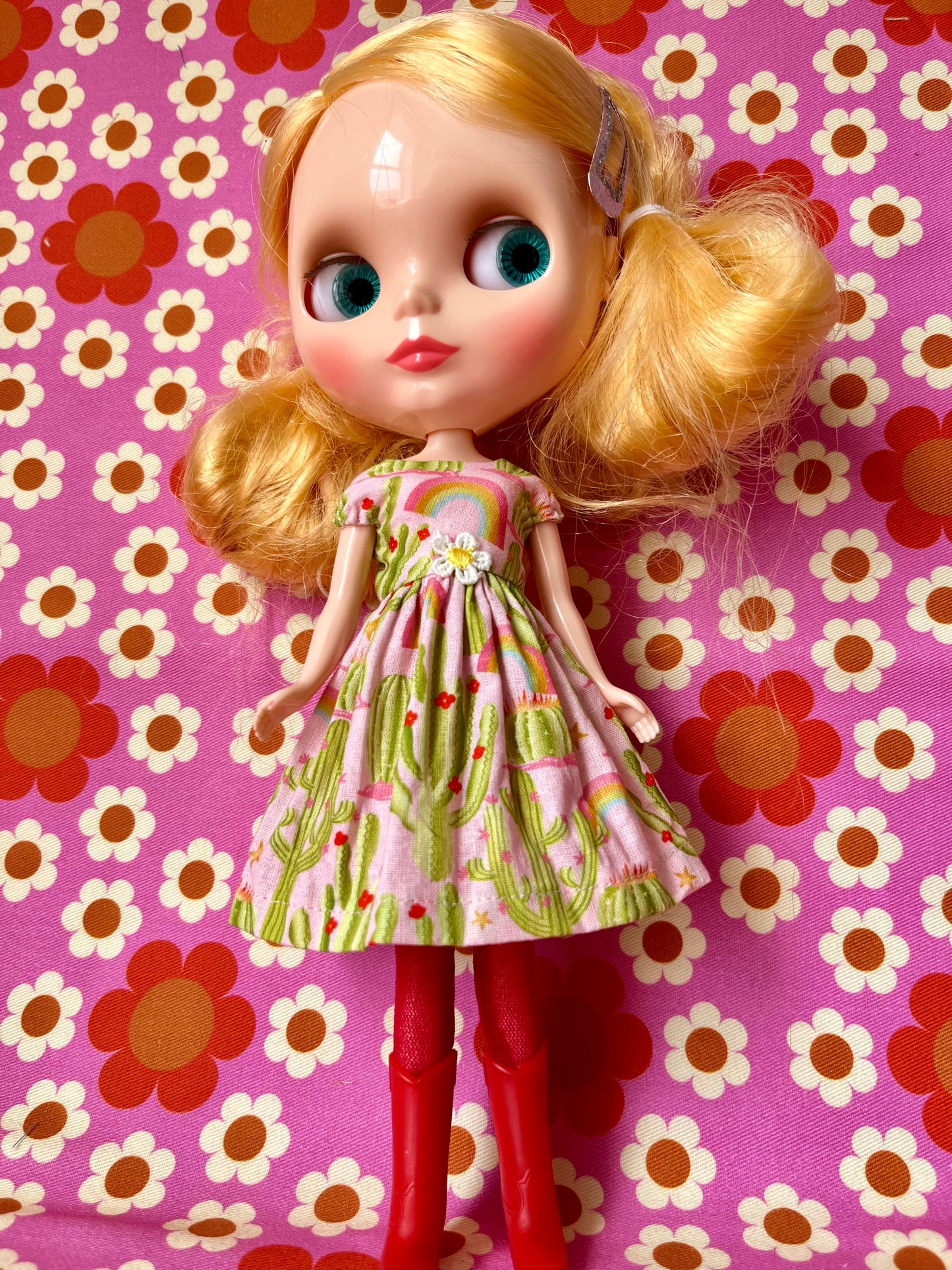 Cactus Landscape Summer Cap Sleeve Dress for Blythe Doll