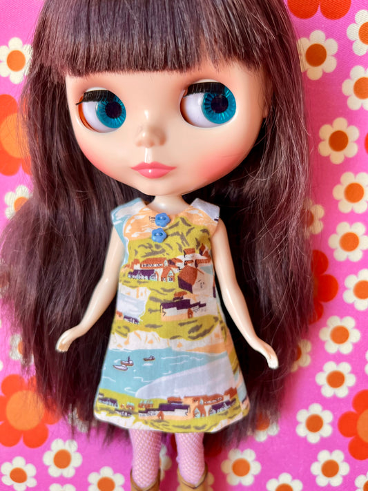 Seaside Coastal Print Mod Cilla Shift dress