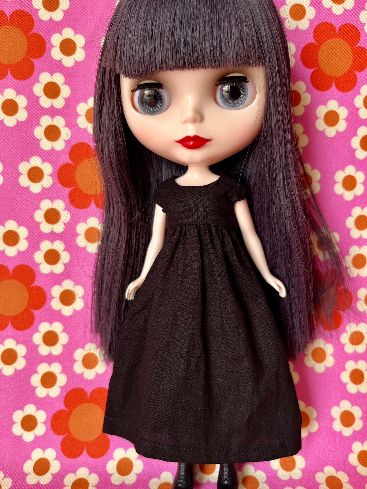 Goth Austen Black Regency Dress for Blythe Doll