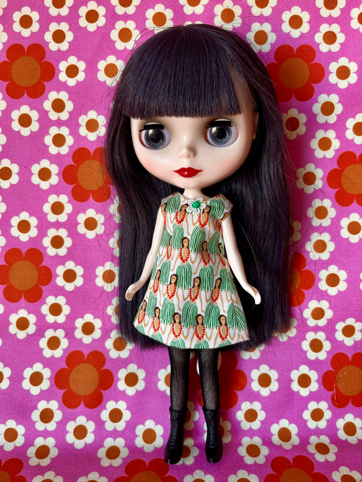 Hula Girl Print Mod Cilla Shift dress