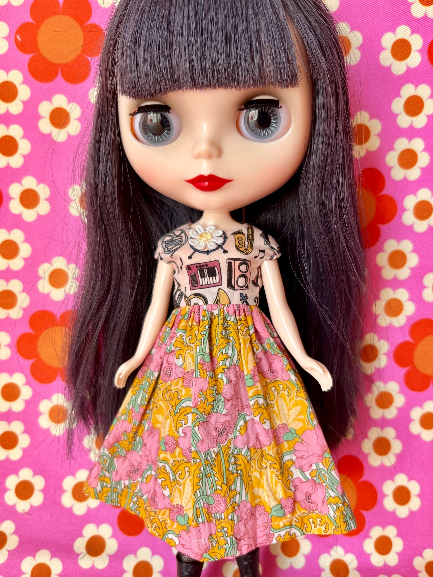 Liberty Cap Sleeve Dress for Blythe Doll