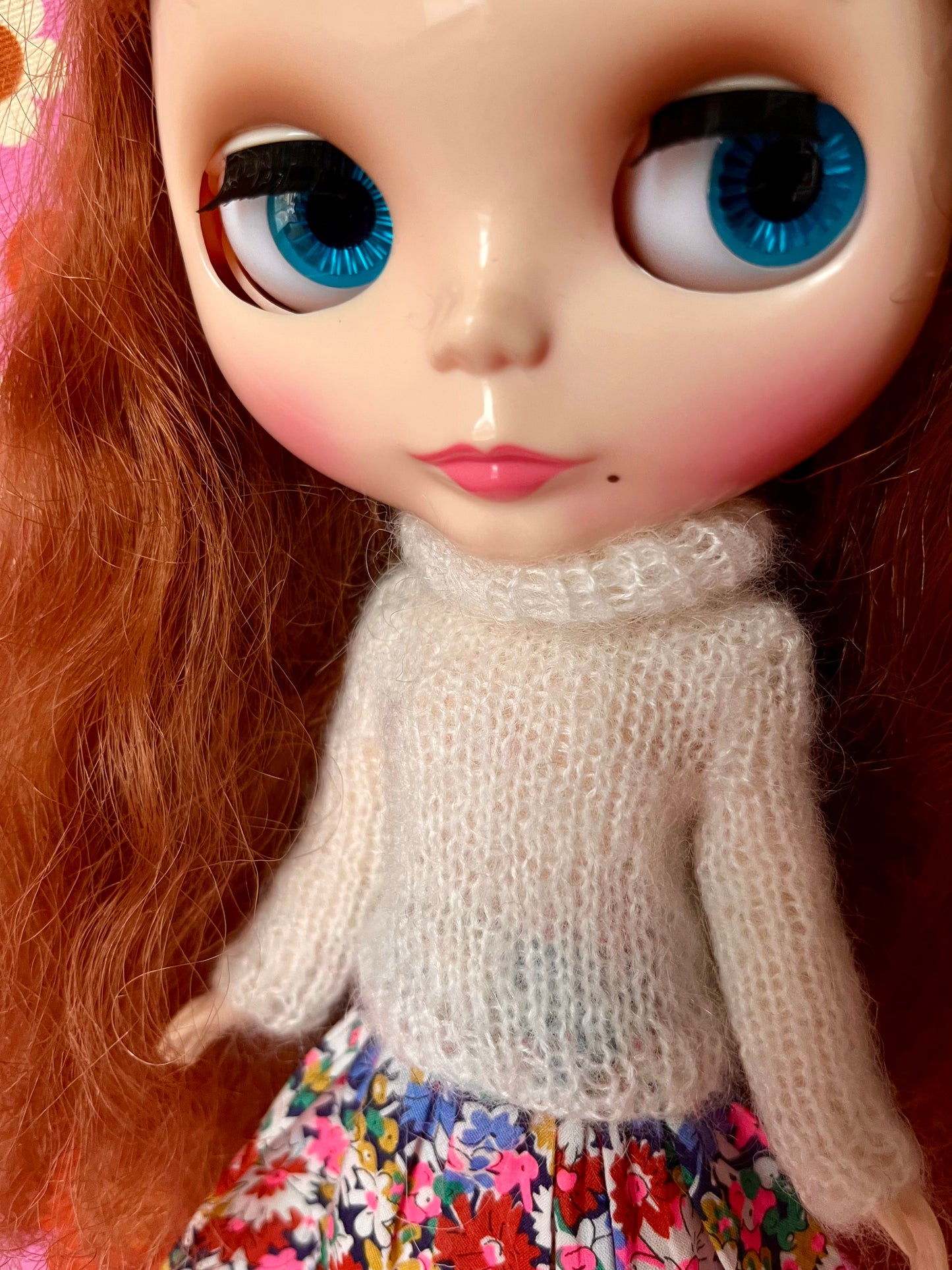 Liberty Skirt & Mohair Sweater Set for Blythe Doll