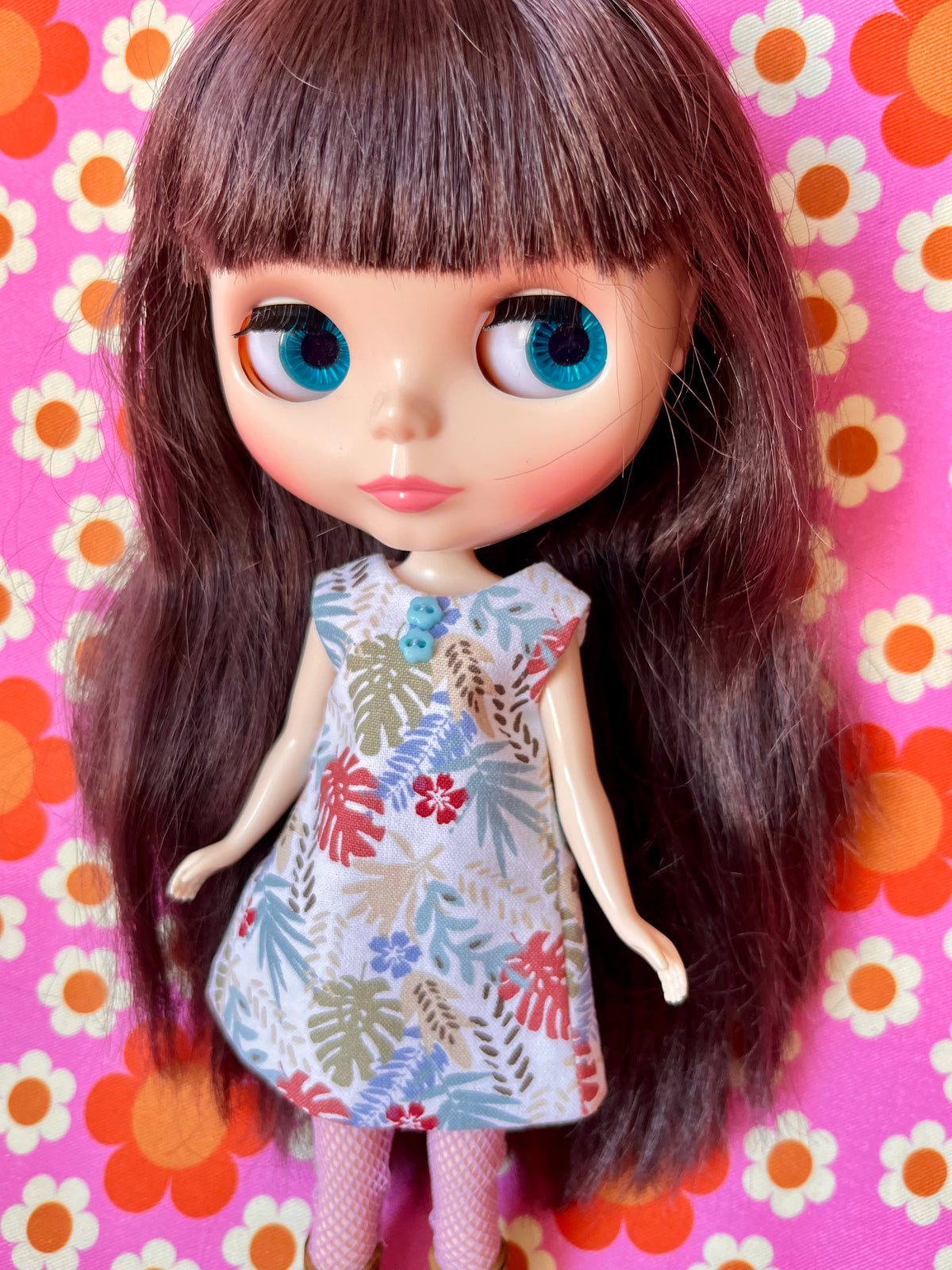 Palm Leaf Print Mod Cilla Shift dress
