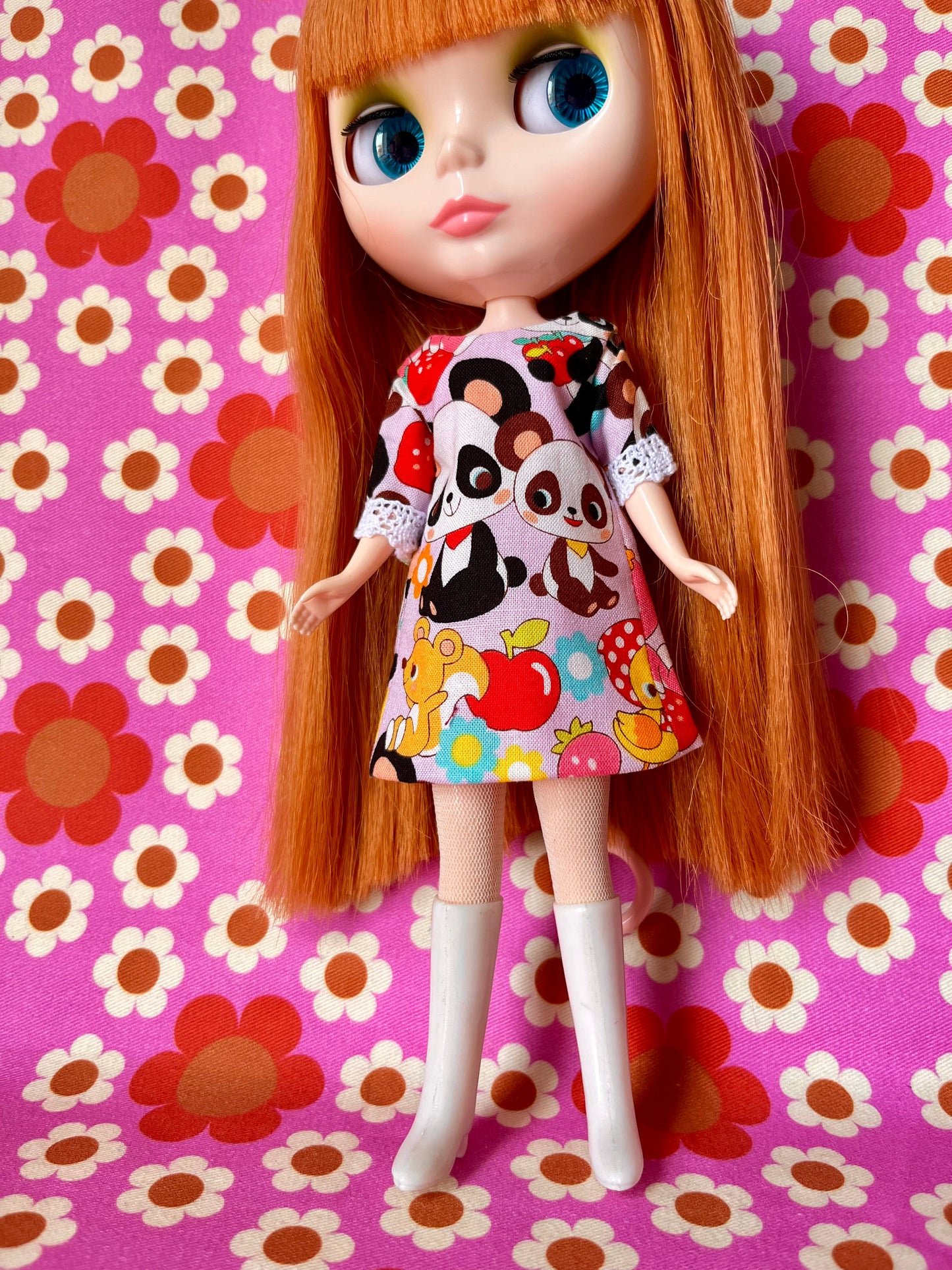 Cute Panda Shift dress with sleeves