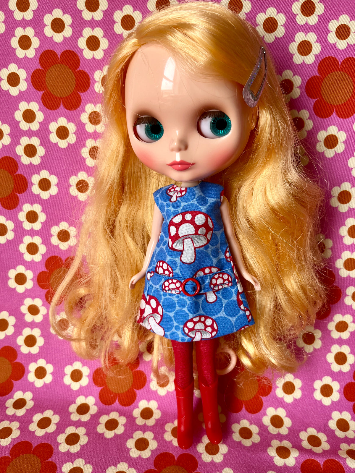 Blue Mushroom Mod Cilla Shift dress
