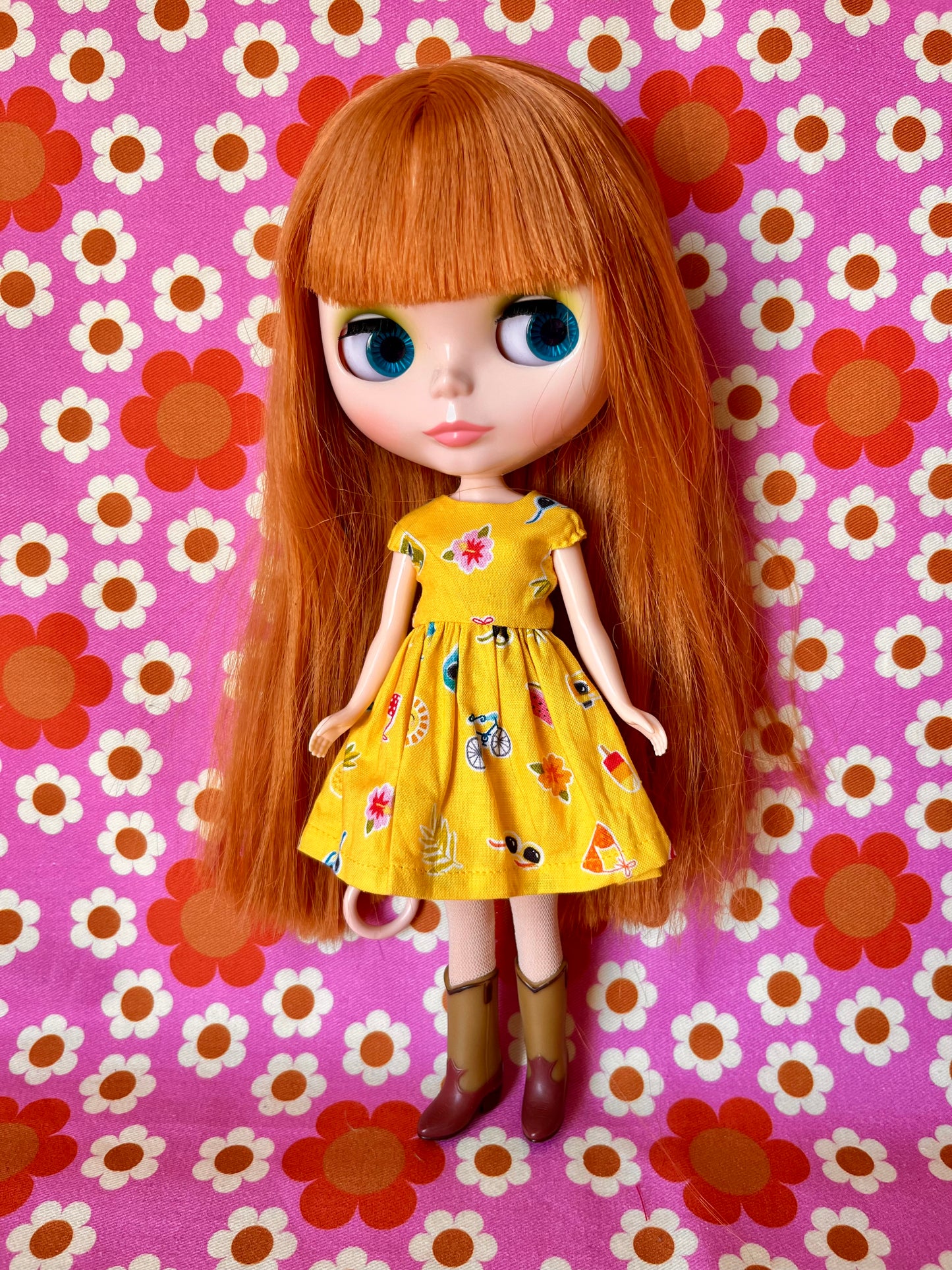 Summer Cap Sleeve Dress for Blythe Doll