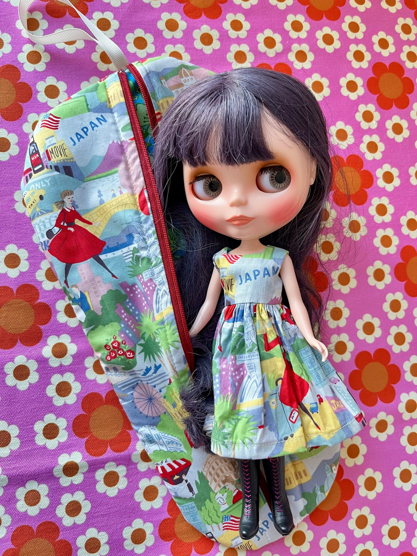 Travel Dress & Matching Carry Case for Neo-Blythe size Doll Japan
