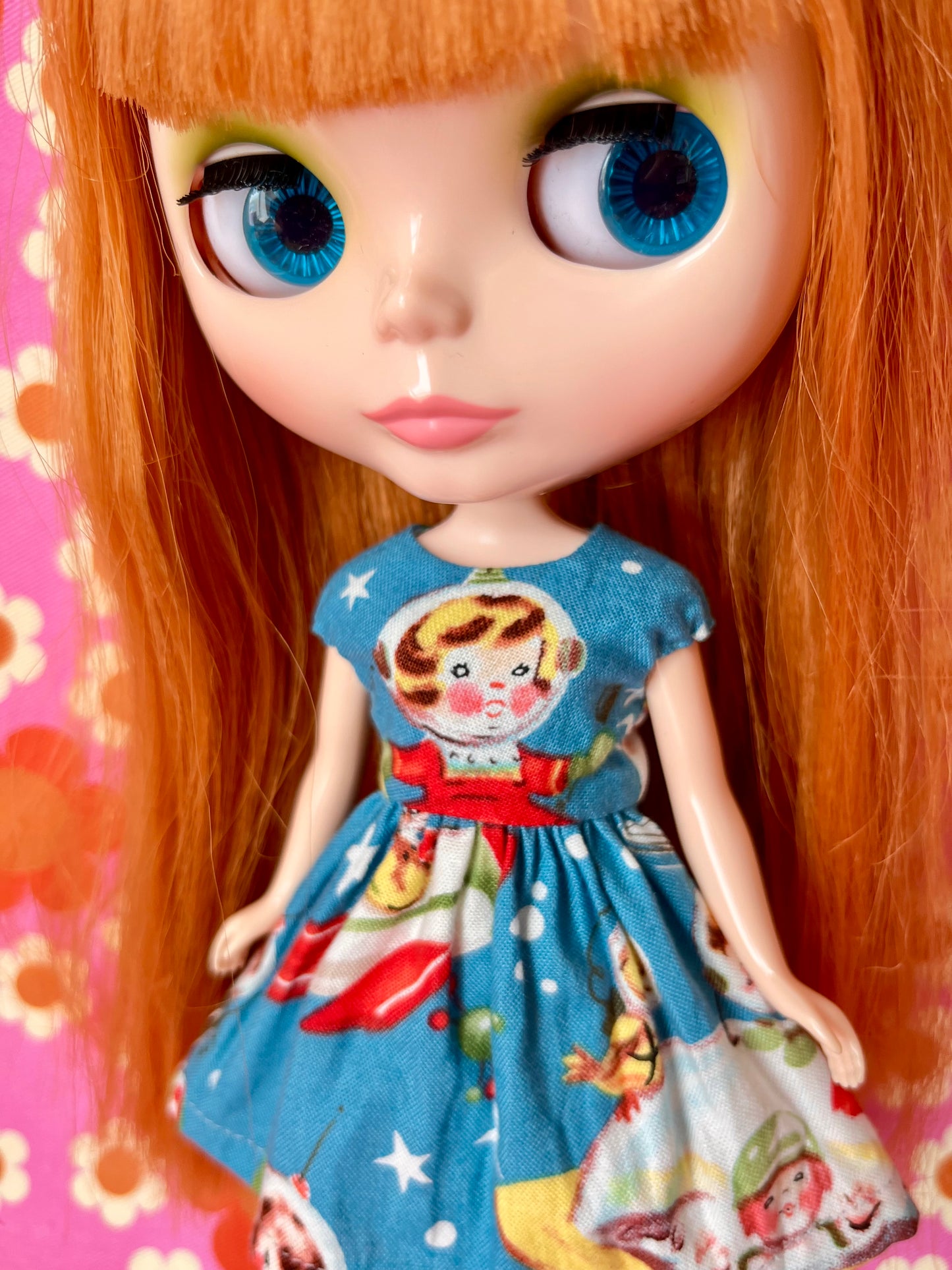 Rocket Rascals Summer Cap Sleeve Dress for Blythe Doll