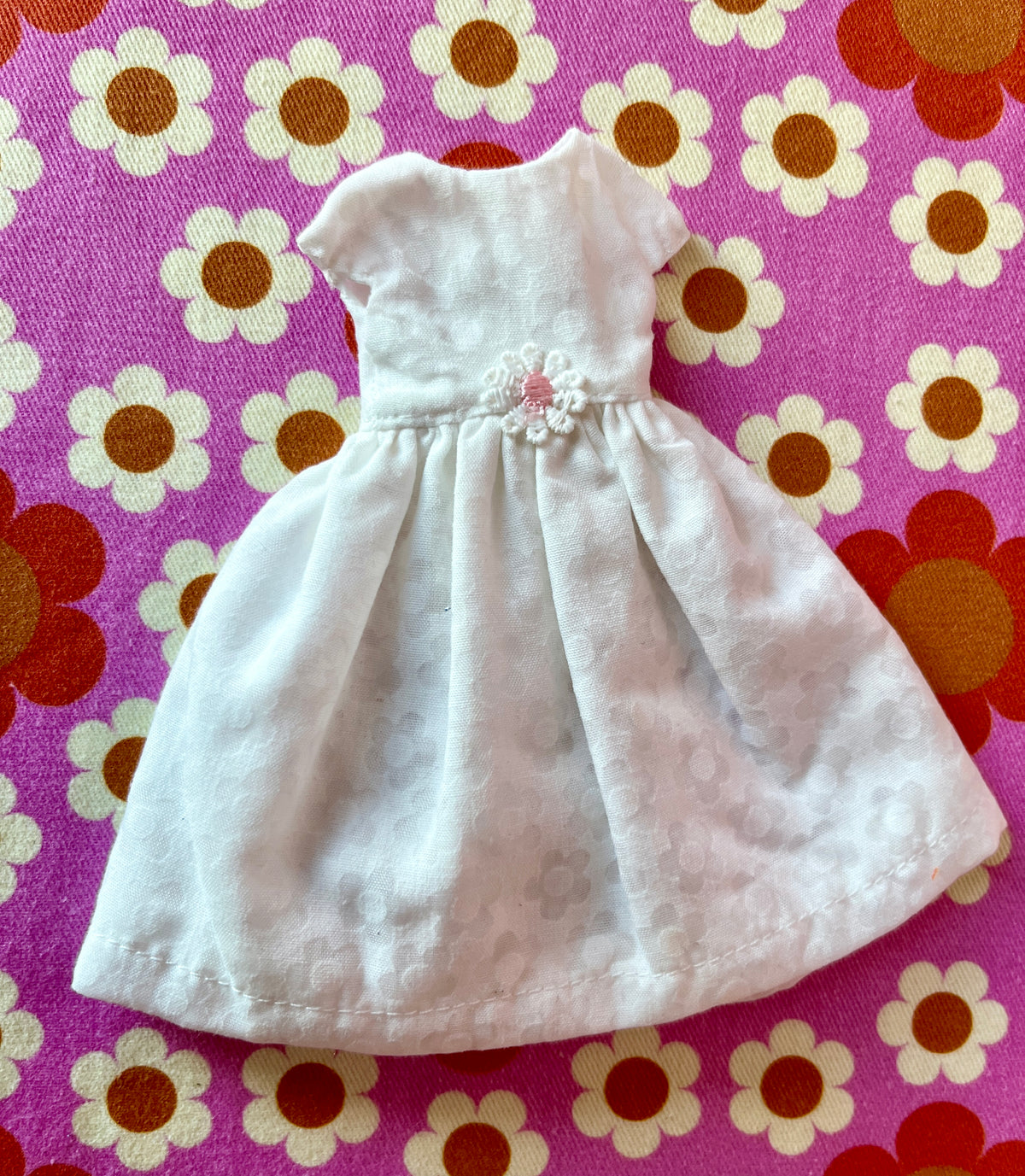 Daisy Cap Sleeve Dress for Blythe Doll (Pink Daisy)