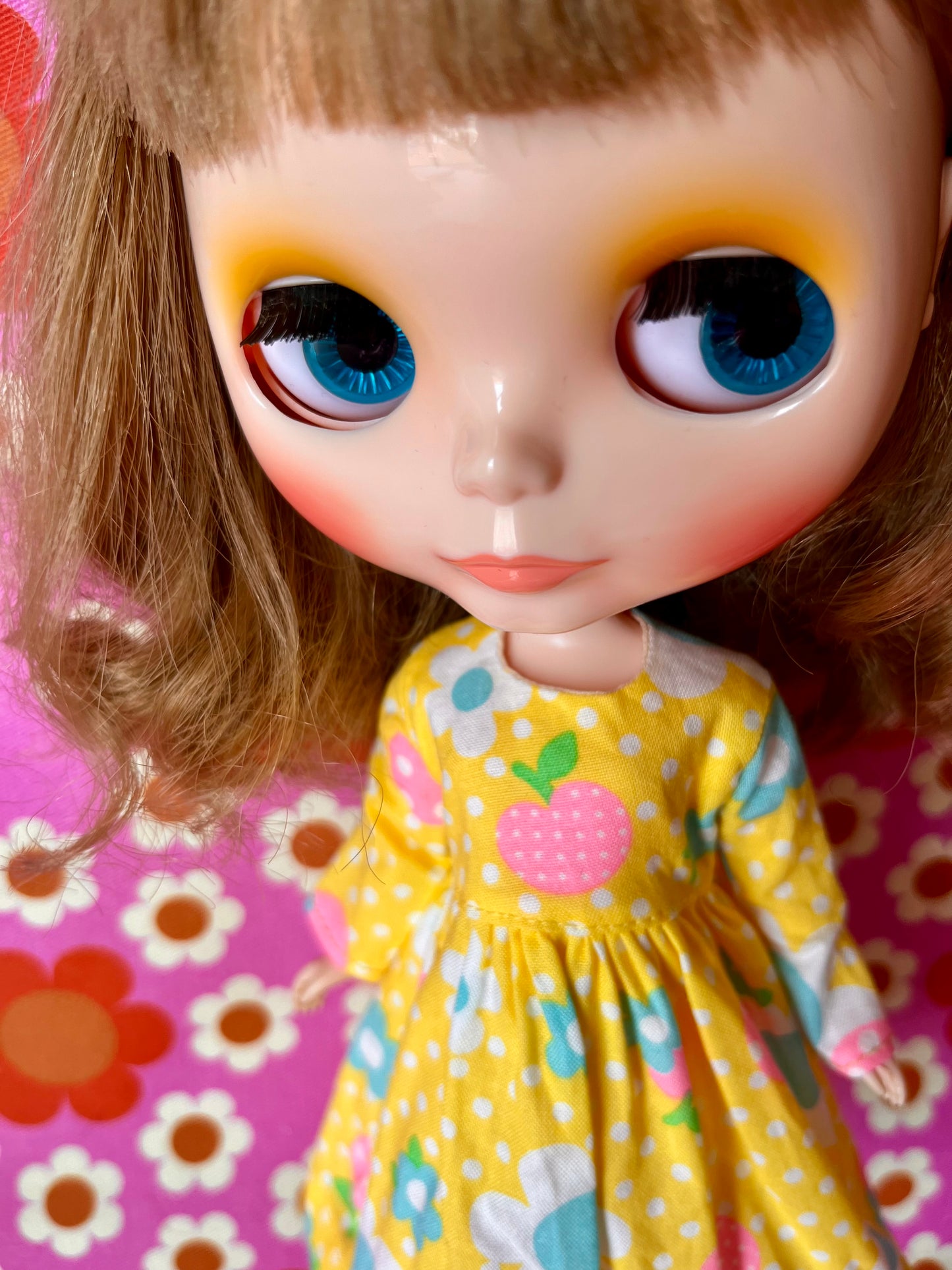 Yellow Daisy Long Sleeve Dress for Blythe Doll