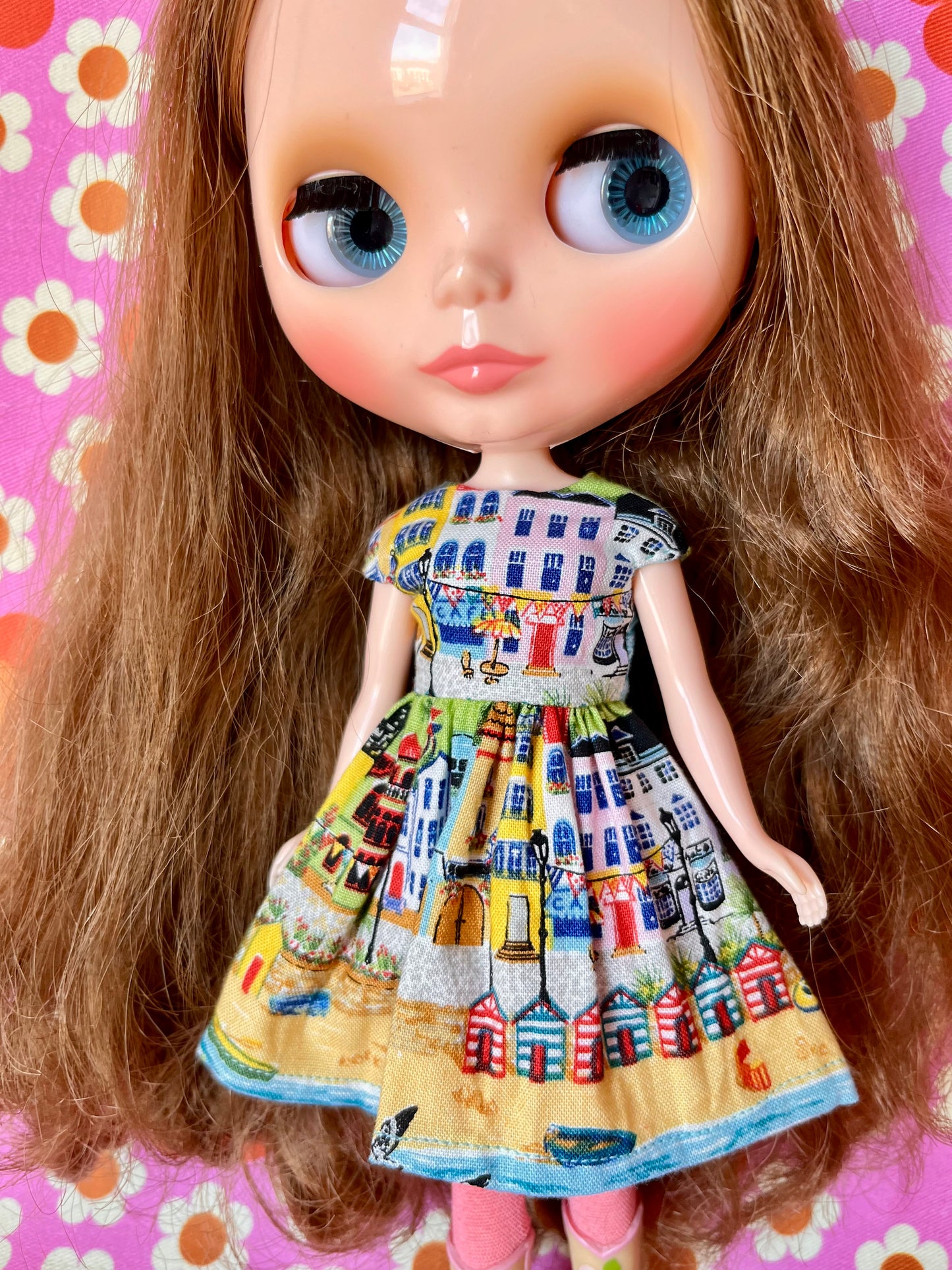 Summer Cap Sleeve Dress for Blythe Doll