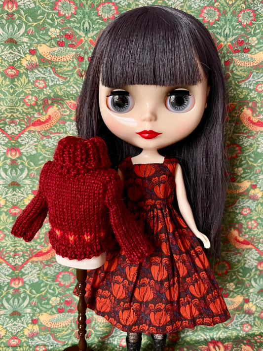 Liberty Dress & Daisy Sweater Set for Blythe Doll