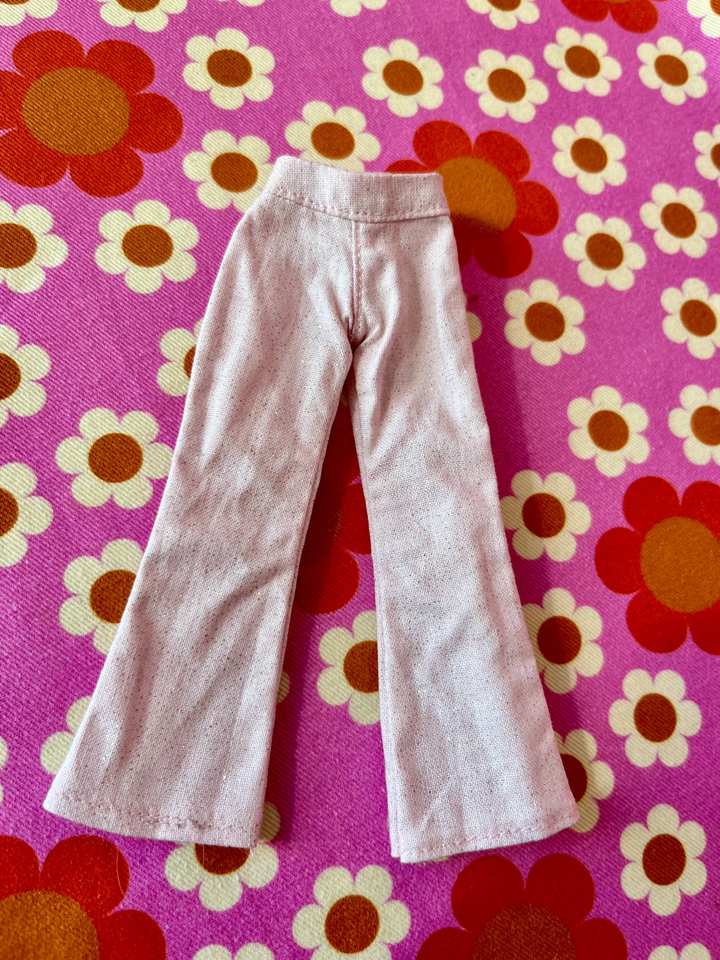 Pink Glitter Sparkle Flared Jeans Trousers for Blythe Doll Limited!
