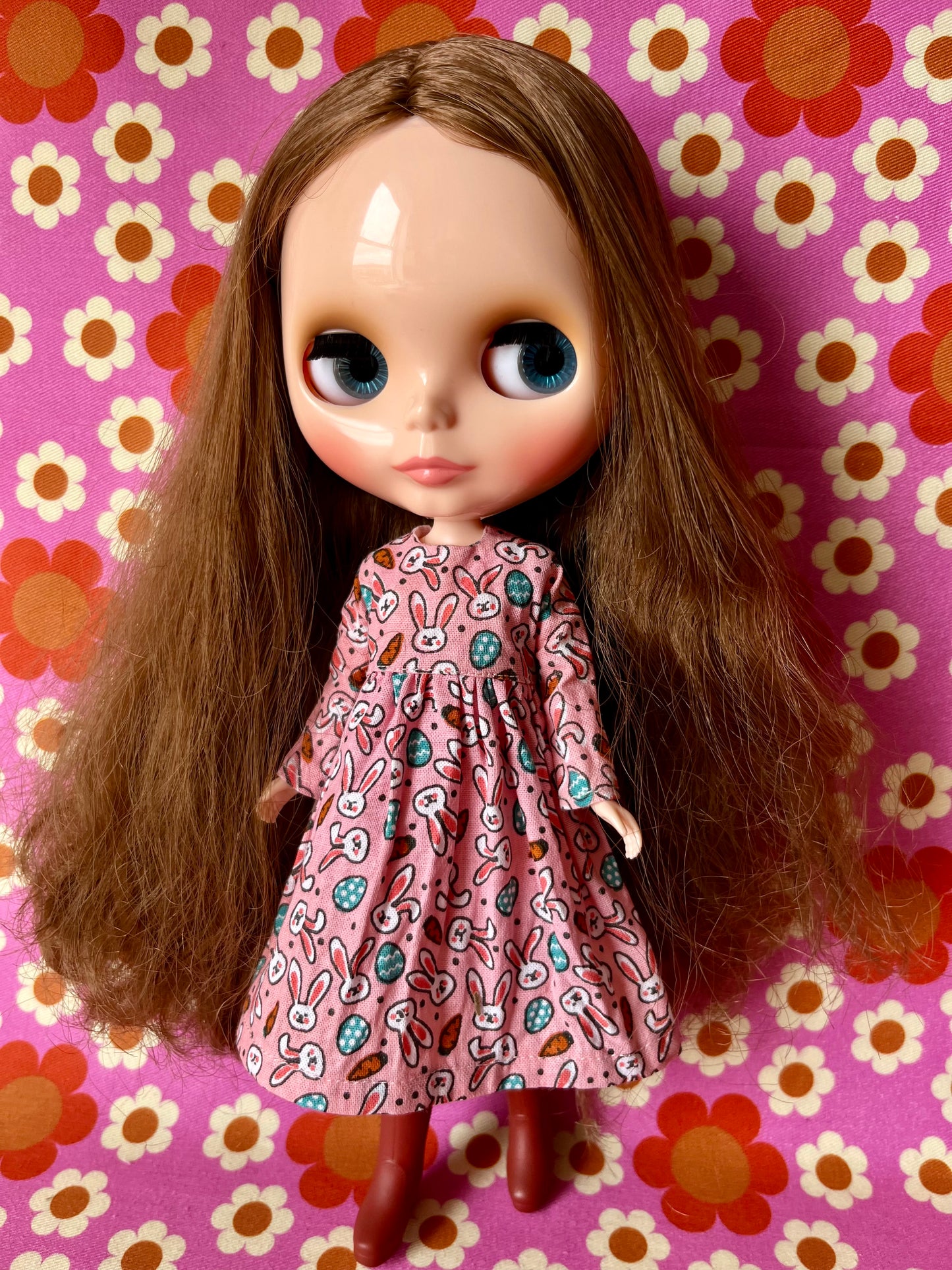 Pink Bunny Cute Print Dress for Blythe Doll