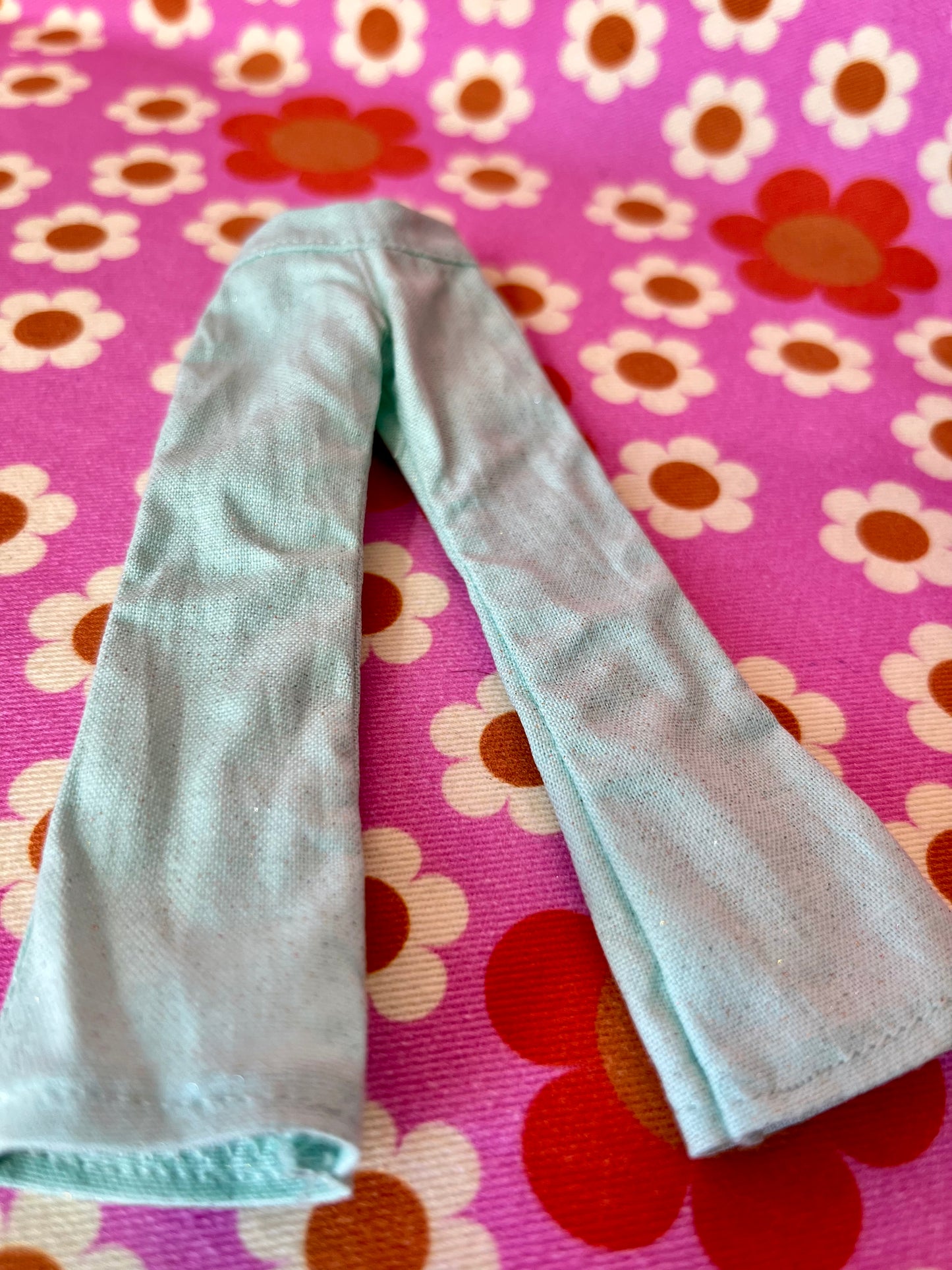 Mint Green Glitter Sparkle Flared Jeans Trousers for Blythe Doll Limited!
