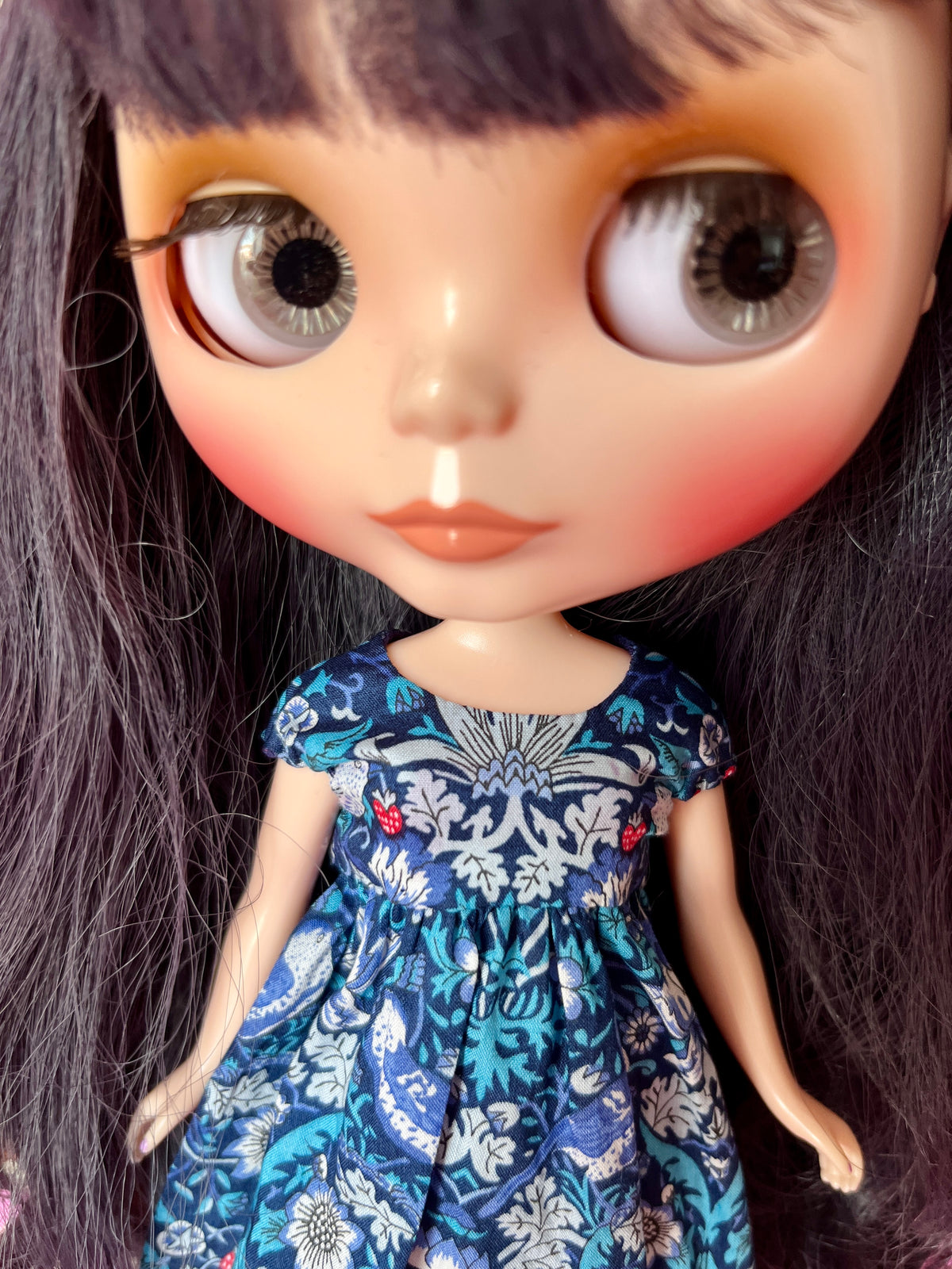 Goth Austen Liberty Regency Dress for Blythe Doll * Red Accent*