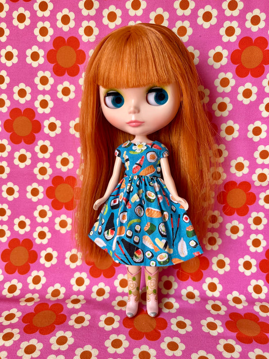 Sushi Summer Cap Sleeve Dress for Blythe Doll