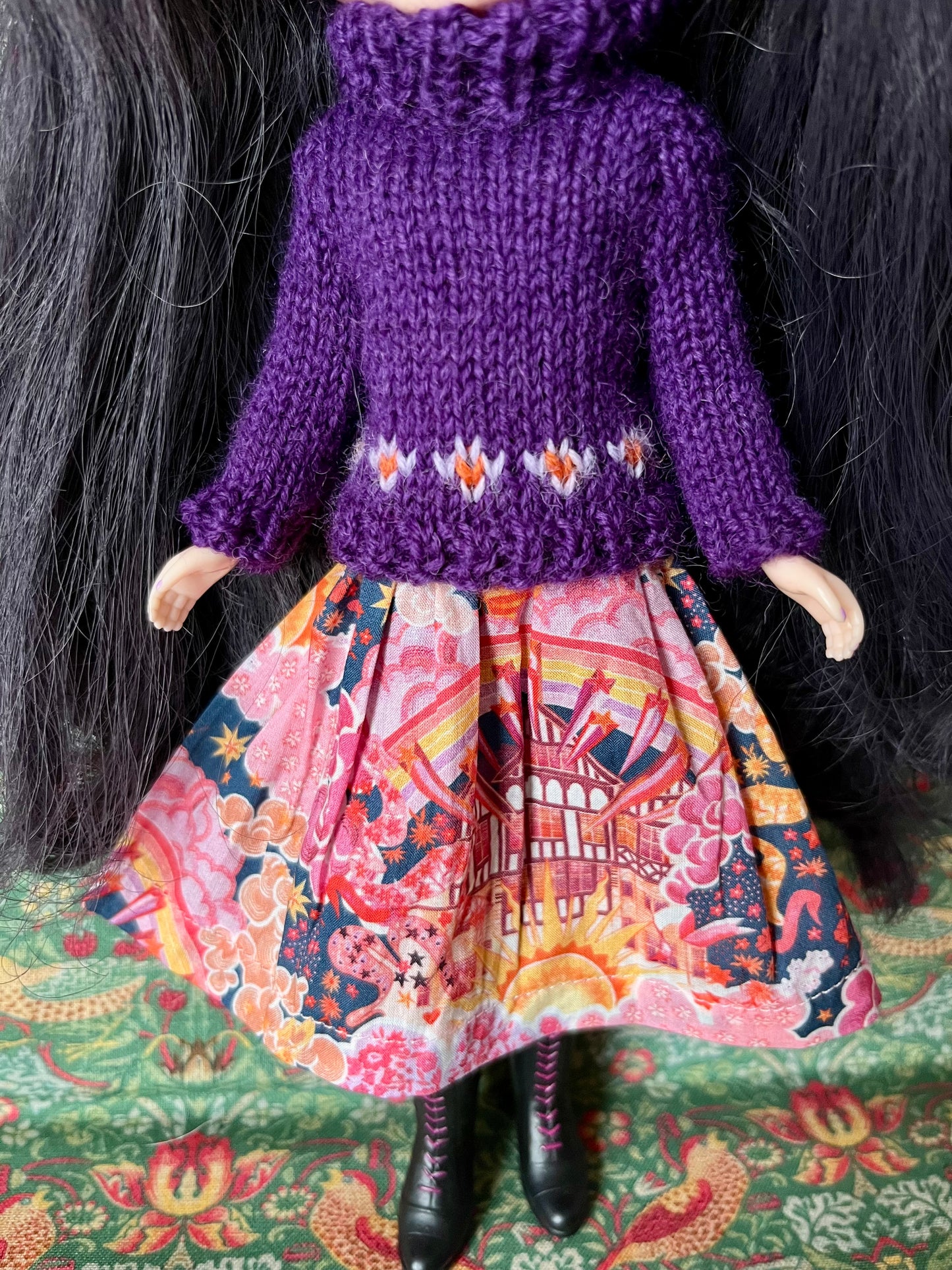 Liberty Dress & Daisy Sweater Set for Blythe Doll