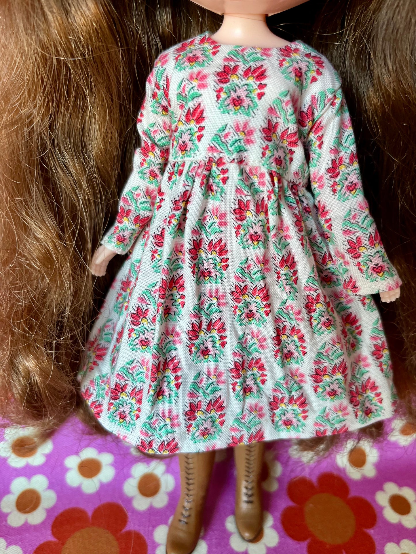 Liberty Pink Motif Valentine Dress for Blythe Doll