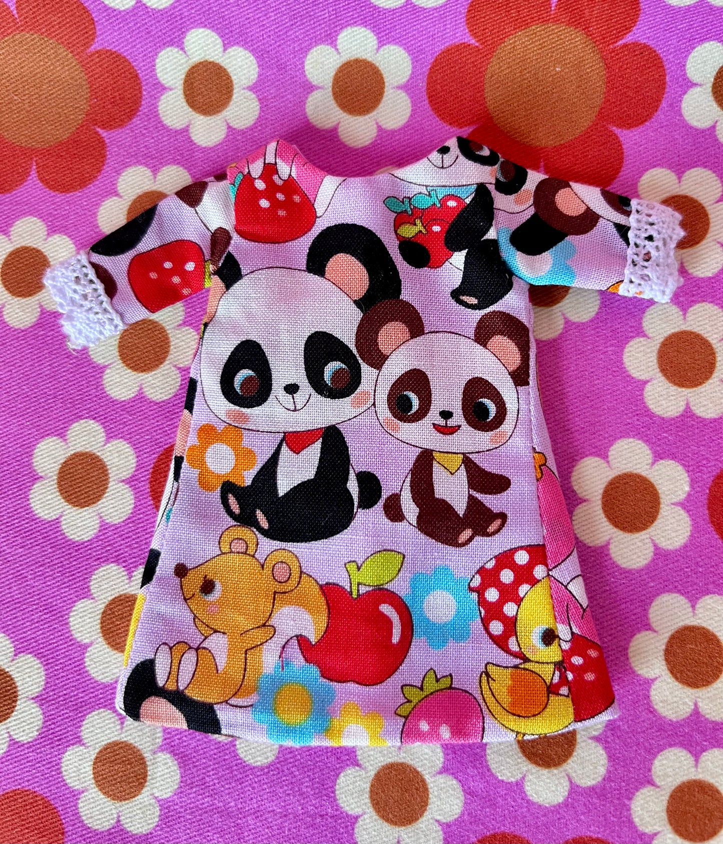 Cute Panda Shift dress with sleeves