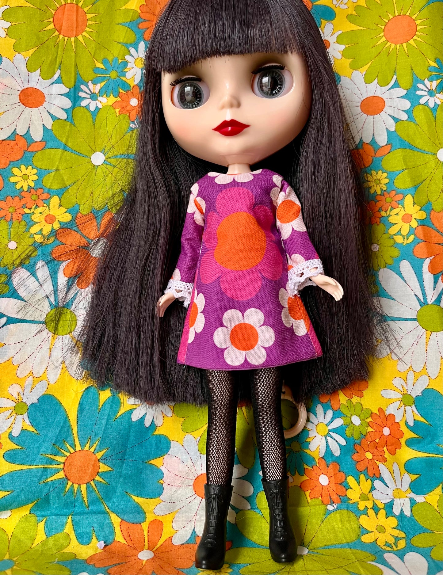 Alice Apple Mod Shift dress with sleeves OOAK