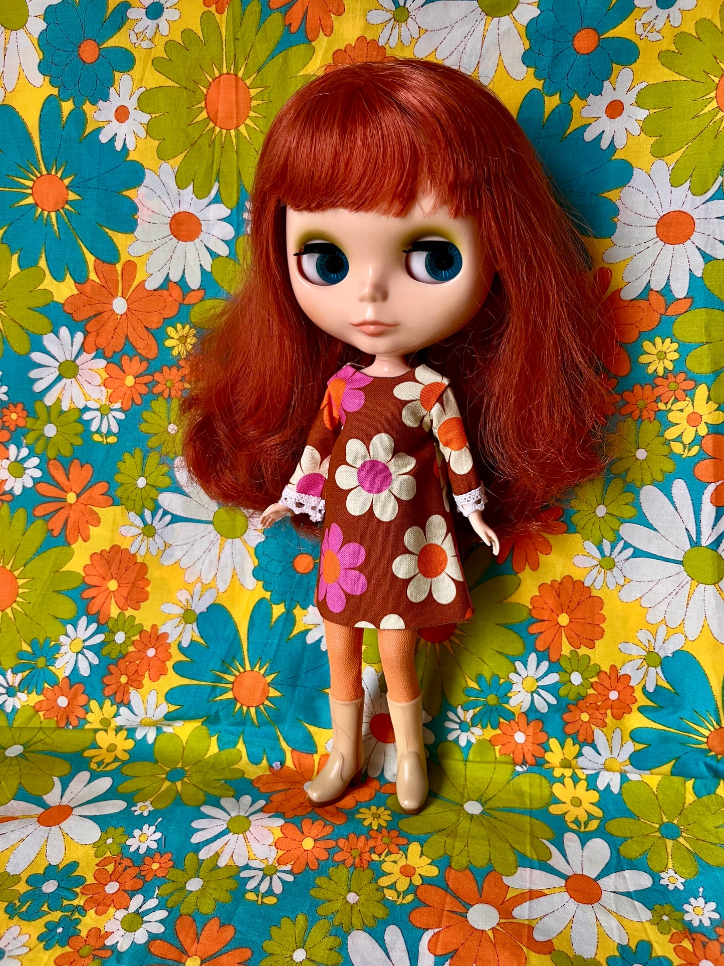 Alice Apple Mod Shift dress with sleeves OOAK