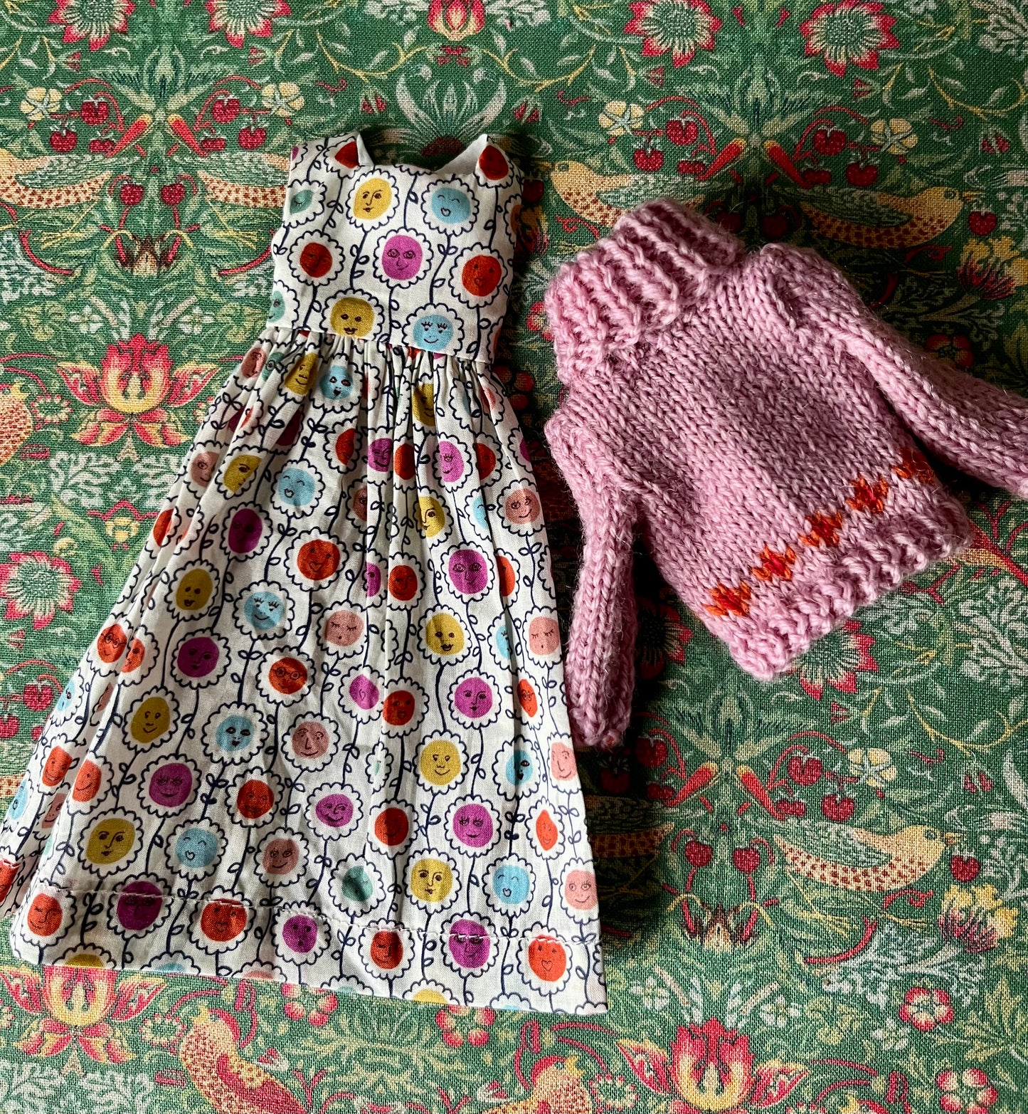 Liberty Dress & Daisy Sweater Set for Blythe Doll