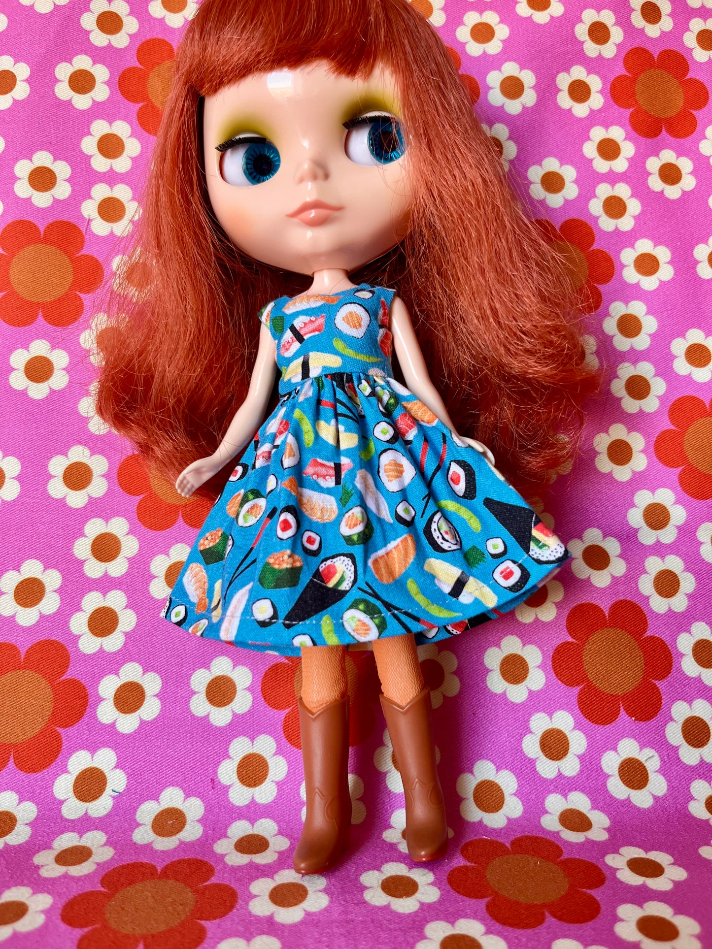 Sushi Summer Simple Sleeveless Dress for Blythe